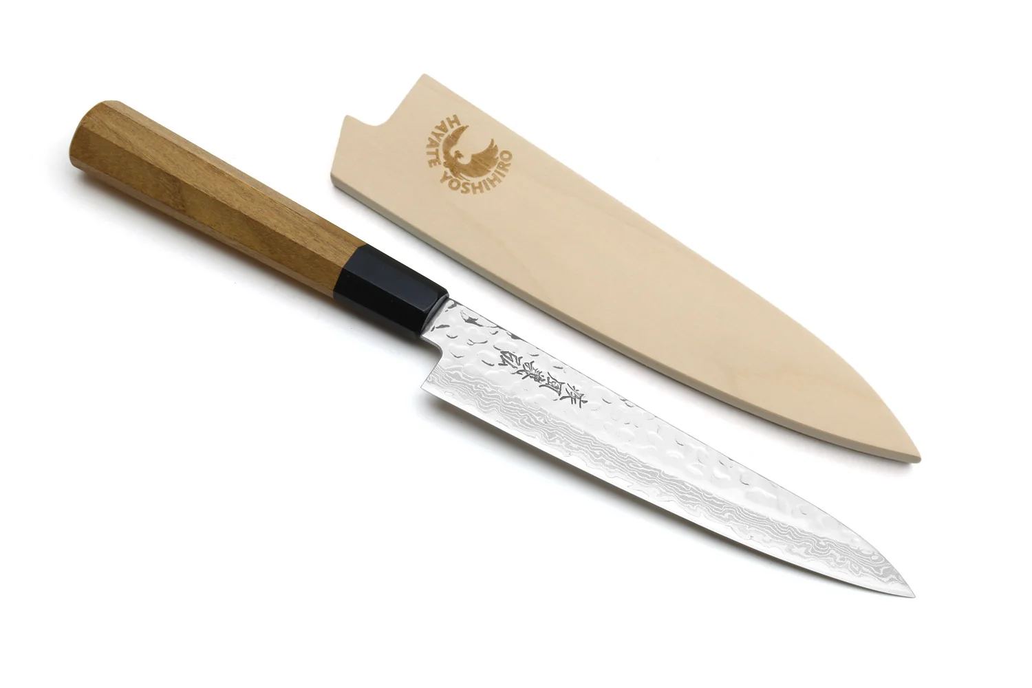 Yoshihiro VG-10 46 Layers Hammered Damascus Petty Utility Japanese Chef Knife (6" (150mm)) (Ambrosia Handle) - Image 5