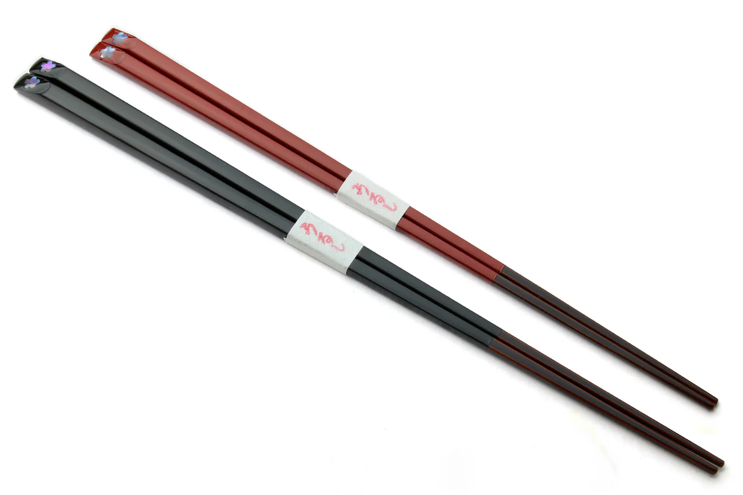 Japanese Premium Fukiurushi Chopsticks Black & Red 2pc Set with fine Japanese paulownia wood case - Image 2