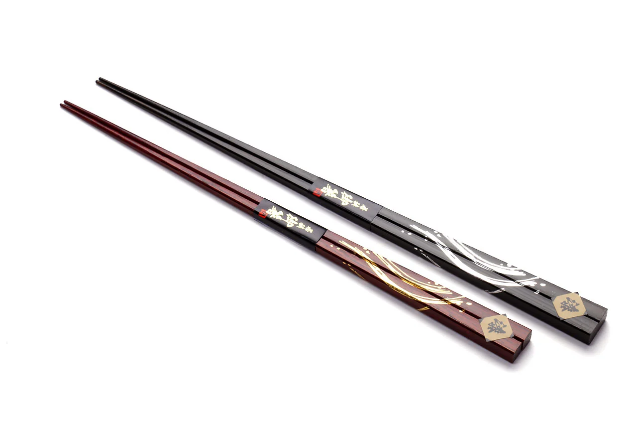 Japanese Premium Hon Fukiurushi Chopsticks Lacquered Dazzle with Paulownia wooden box - Image 2