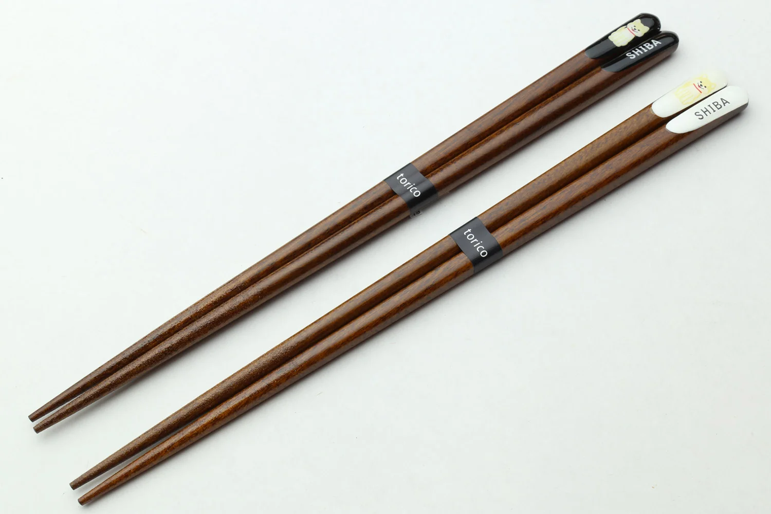Premium Japanese Ebony Wood Chopsticks — Shiba Inu Design Lacquered Twin Pair - Image 2