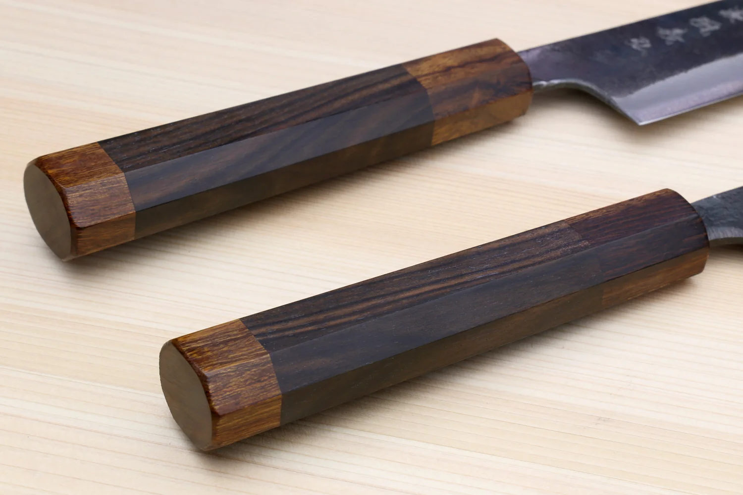 Yoshihiro Aogami Super Blue High Carbon Steel Kurouchi Petty Kiritsuke Utility Knife Ebony Handle - Image 8