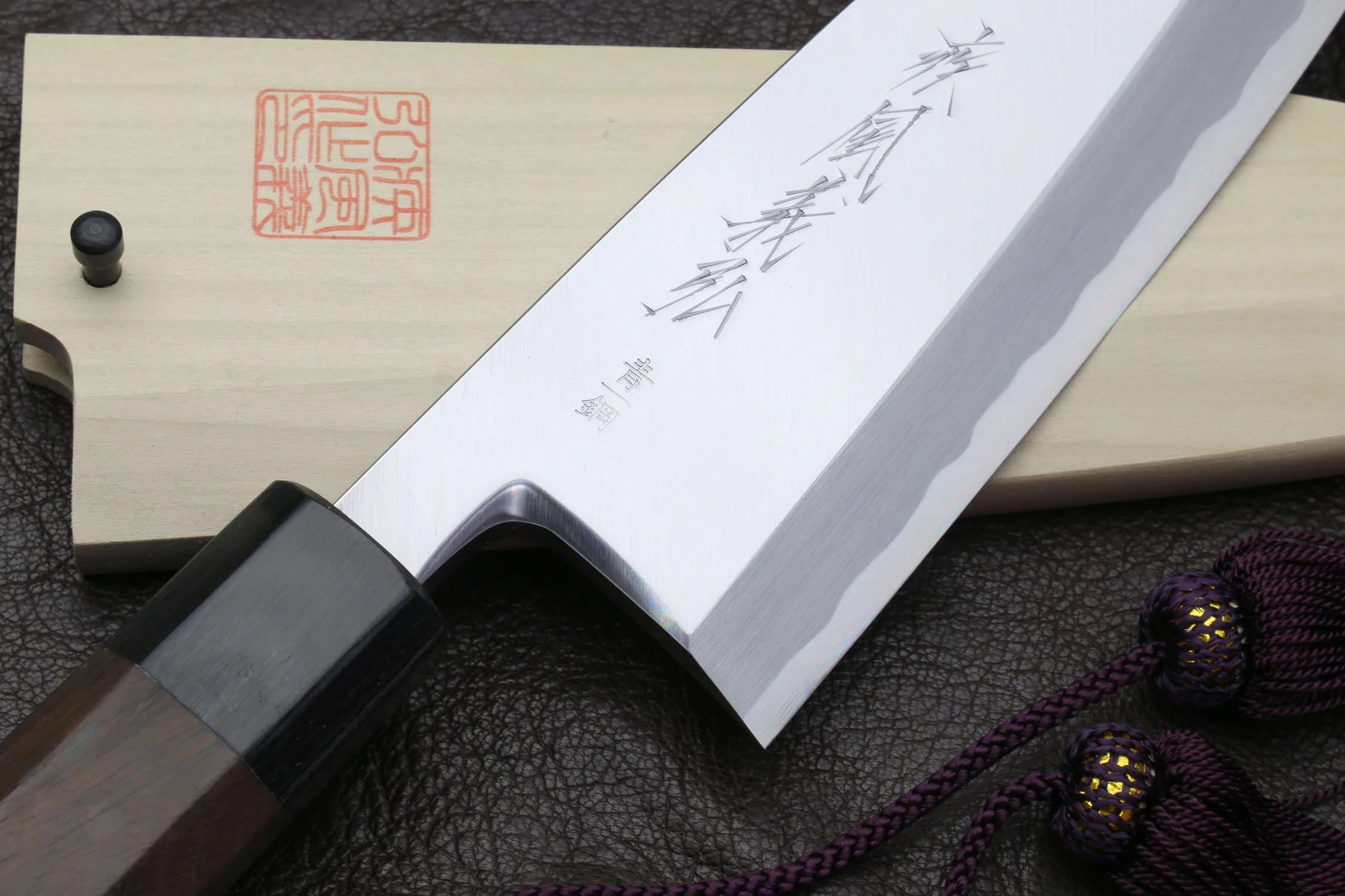 Yoshihiro Aonamiuchi Blue Steel #1 Deba Japanese Fillet Knife Shitan Handle - Image 3