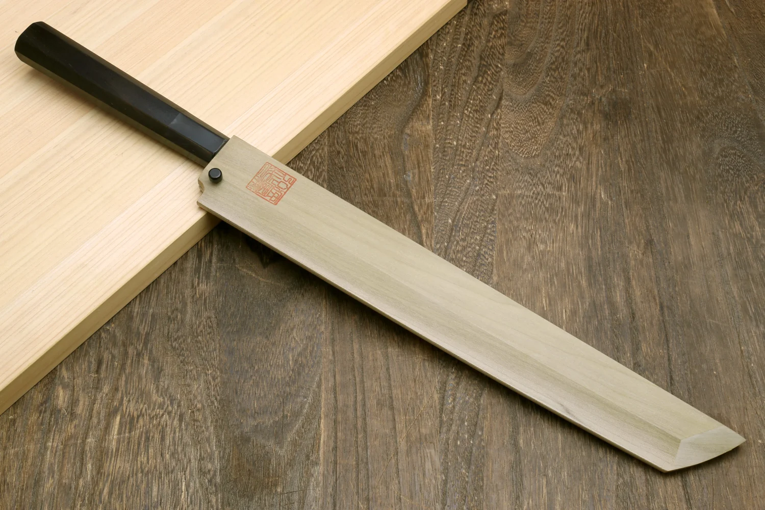 Yoshihiro Aonamiuchi Blue Steel #1 Mirror Polished Sakimaru Takobiki Sushi Sashimi Japanese Knife Ebony Handle - Image 8