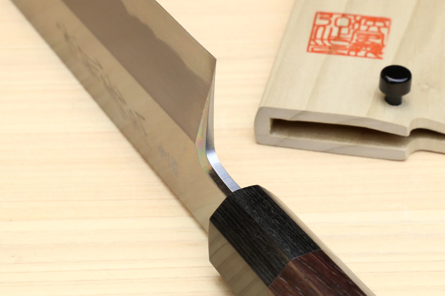 Yoshihiro Aonamiuchi Blue Steel Edo Usuba Japanese Vegetable Knife Shitan Rosewood - Image 5