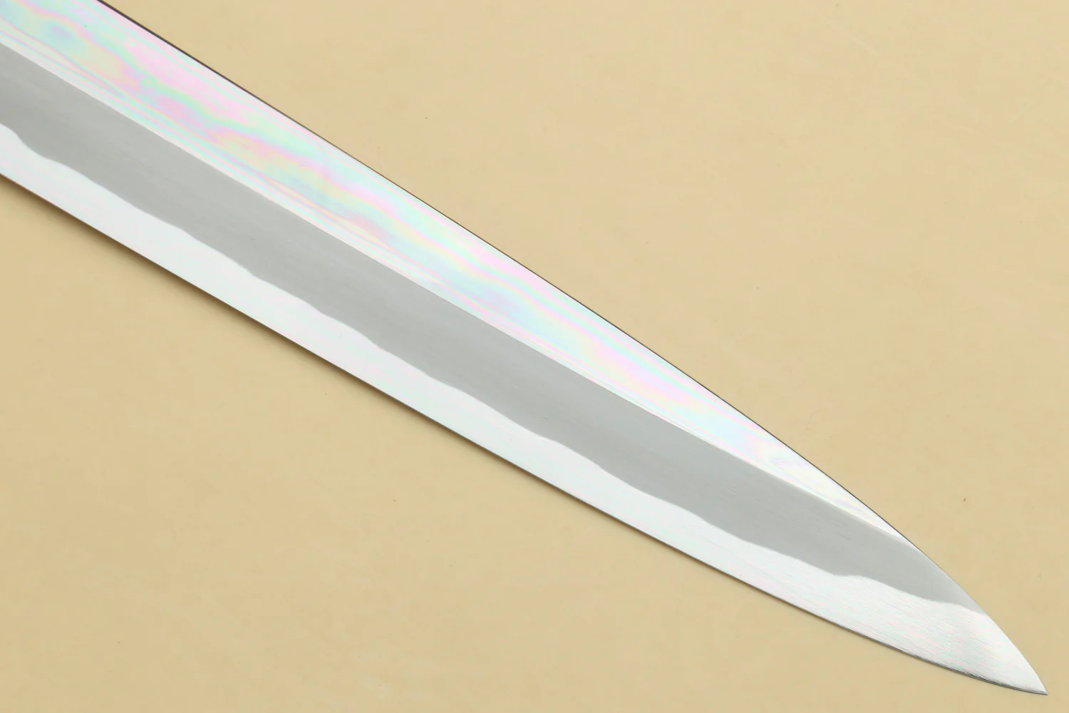 Yoshihiro Aonamiuchi Mirror-Polished Blue Steel #1 Yanagi Sushi Sashimi Japanese Knife Ebony Handle - Image 5