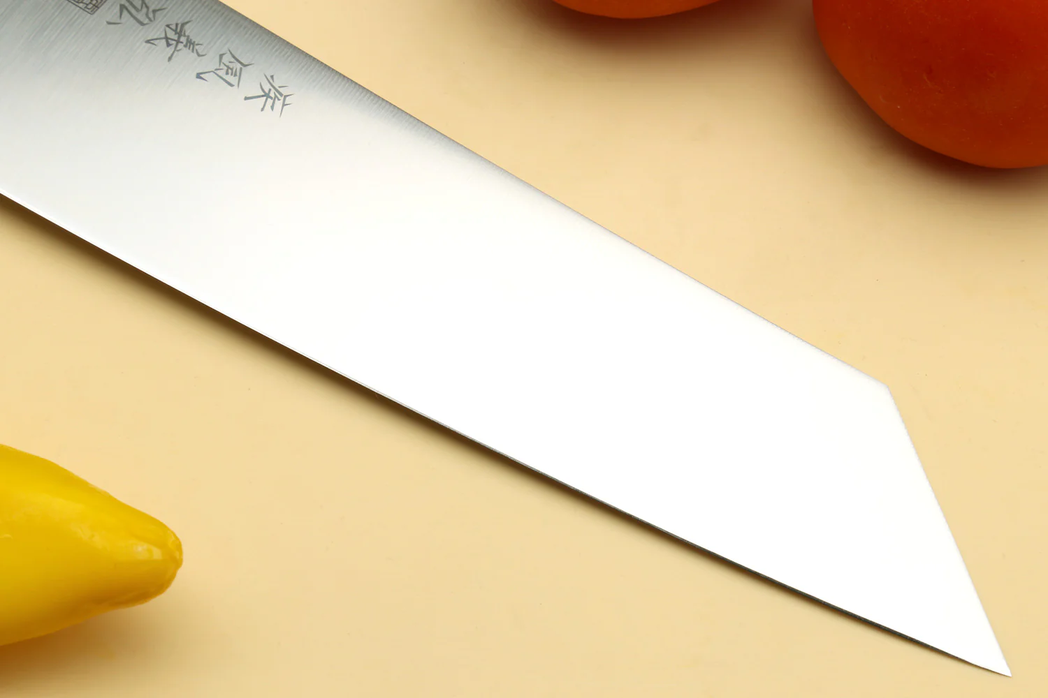 Yoshihiro AUS10 Ice Hardened Stainless Steel Kiritsuke Japanese Chef Knife Triple Ring Ebony Handle - Image 4