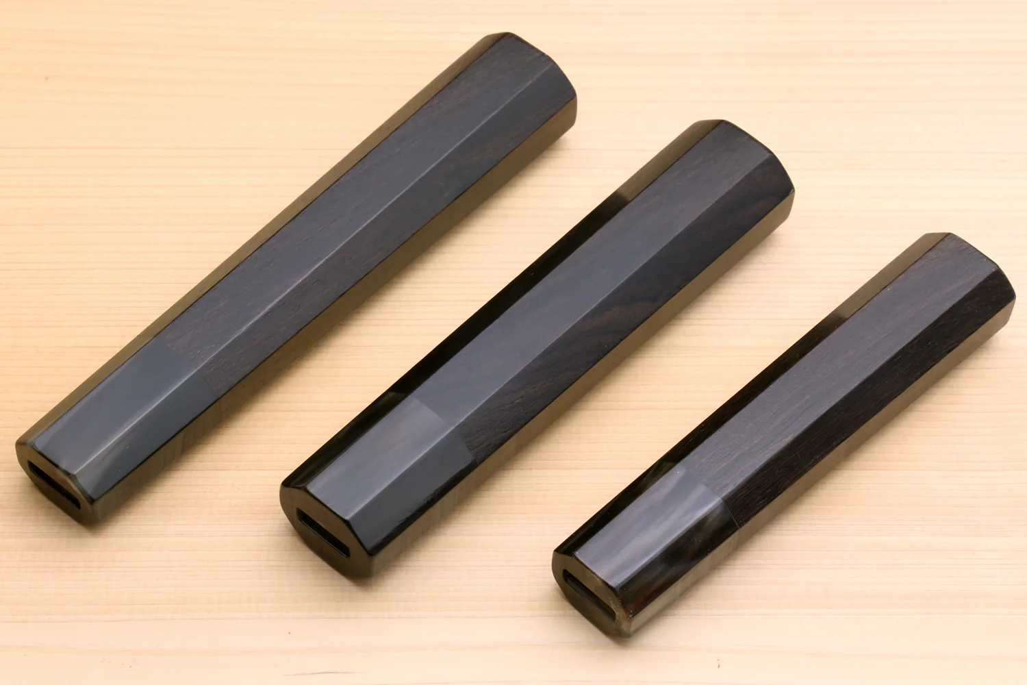 Yoshihiro Ebony Handle with Water Buffalo Horn Bolster for Sujihiki Slicer Knife - Image 5