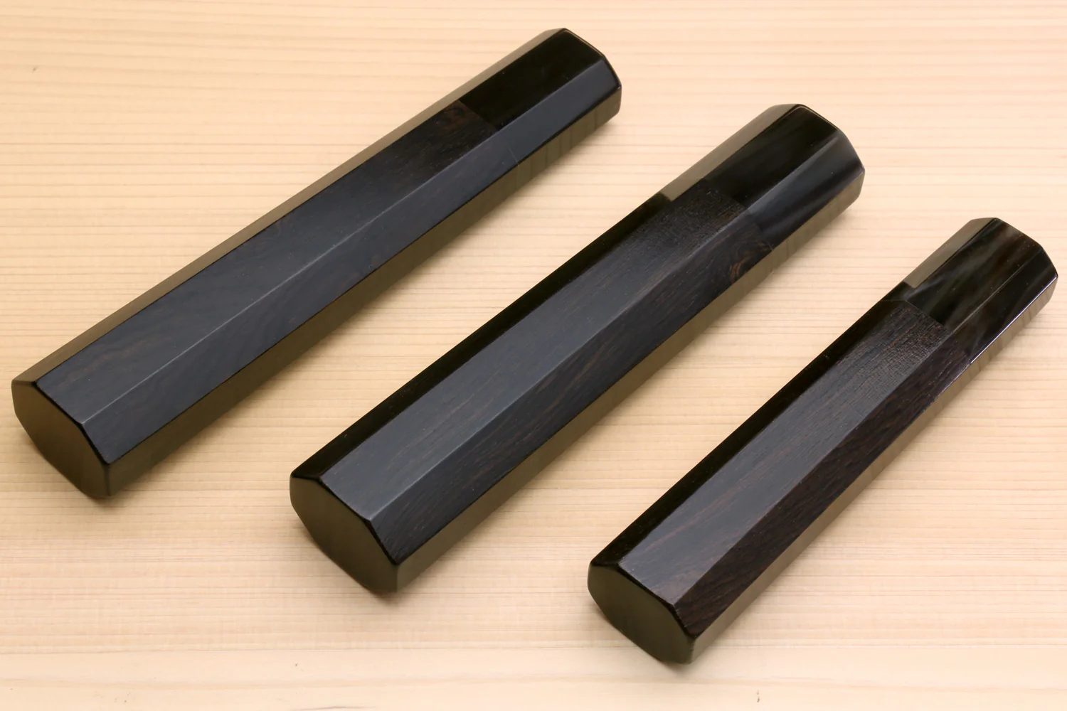 Yoshihiro Ebony Handle with Water Buffalo Horn Bolster for Sujihiki Slicer Knife - Image 4