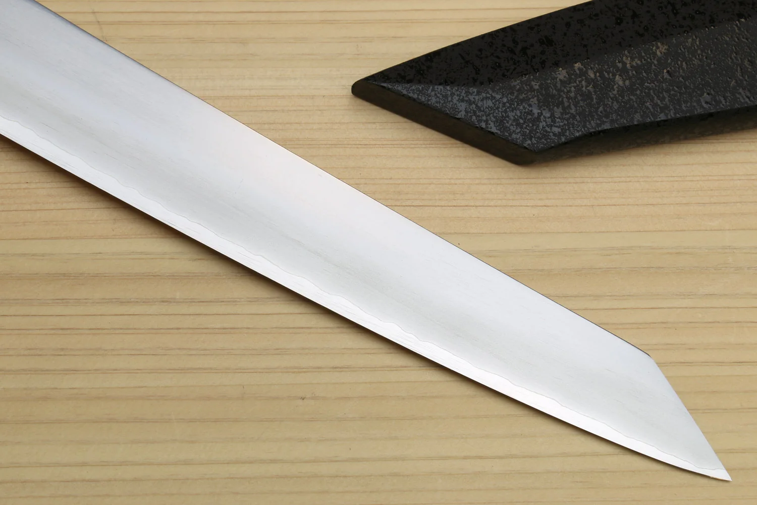 Yoshihiro Ginsan High Carbon Stainless Steel Sujihiki Kiritsuke Slicer Chefs Knife with Triple Nickel Silver Ring Ebony Handle - Image 5