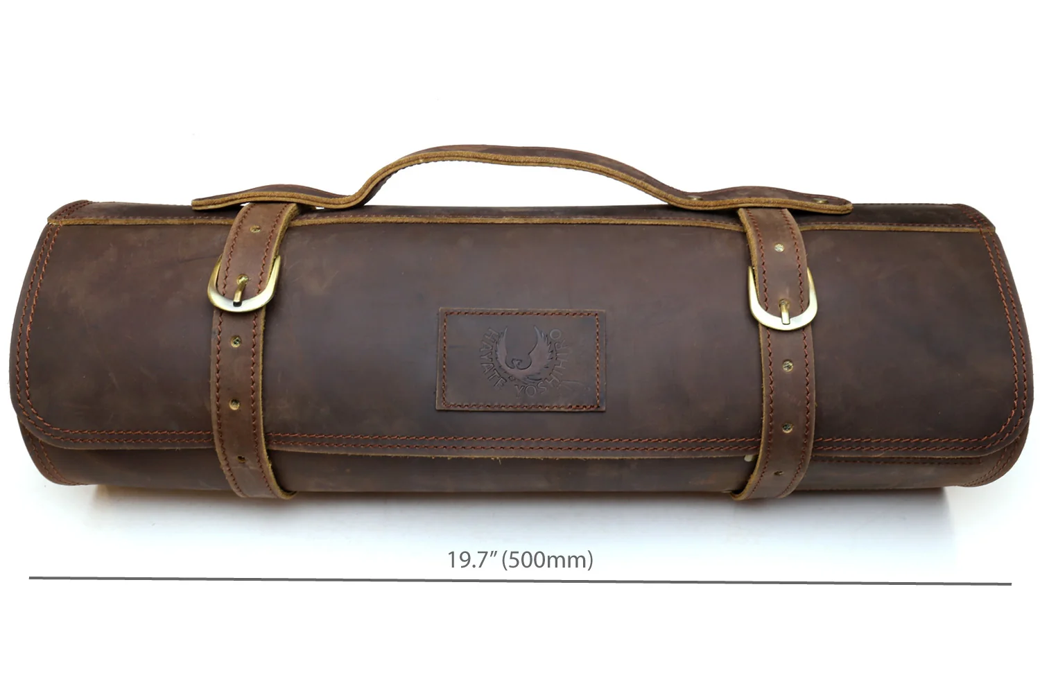 Yoshihiro Hayate Genuine Natural Leather Knife Culinary Roll Storage Bag Case Brown - Image 7