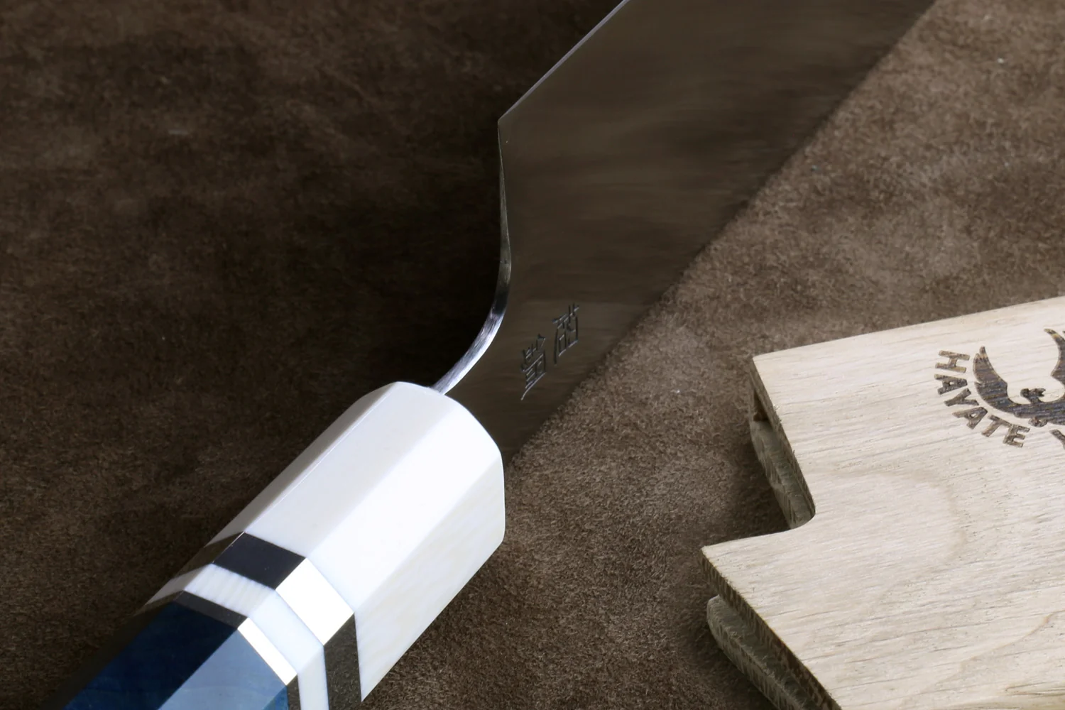 Yoshihiro Hayate ZDP-189 Super High Carbon Stainless Steel Gyuto Knife Octagonal Handle with Alternative Ivory Bolster - Image 4