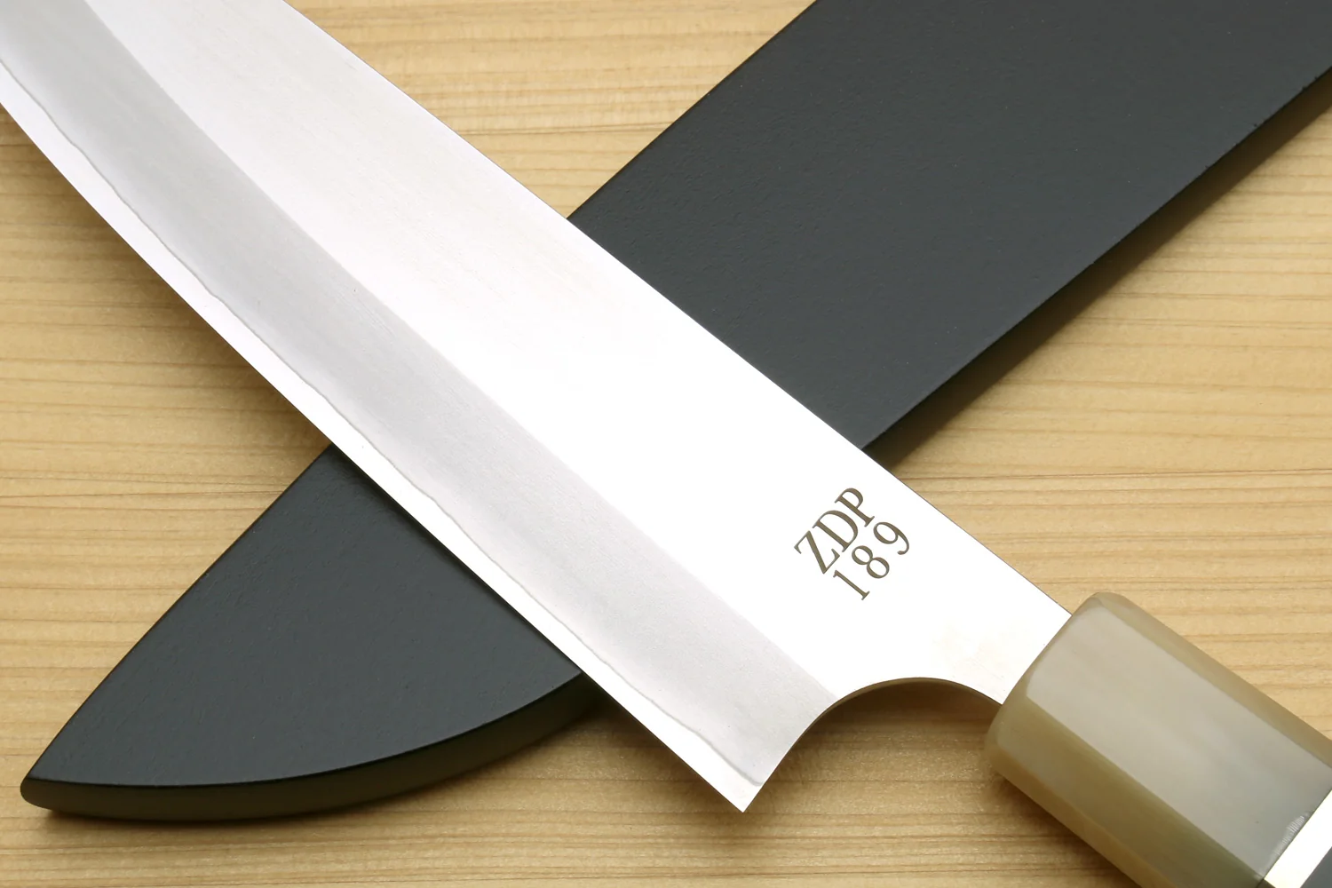 Yoshihiro Hayate ZDP-189 Super High Carbon Stainless Steel Petty Utility Chefs Knife Octagonal Ebony wood Handle with Triple ring - Image 4