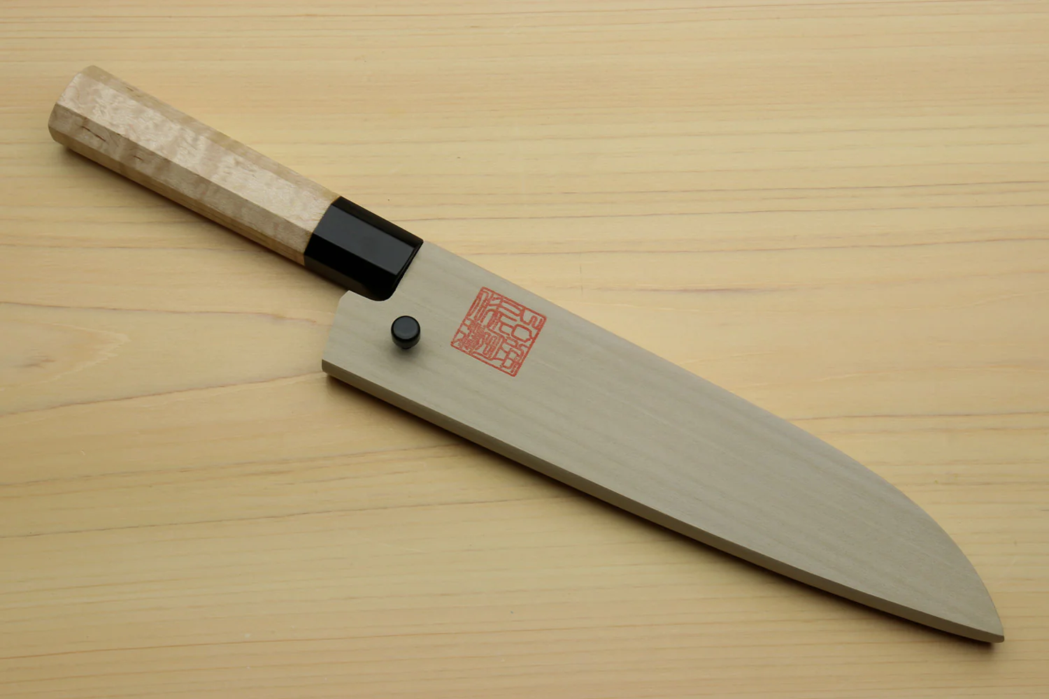 Yoshihiro High Carbon Blue Steel #2 Kurouchi Petty Utility Knife with Kaede Handle - Image 7