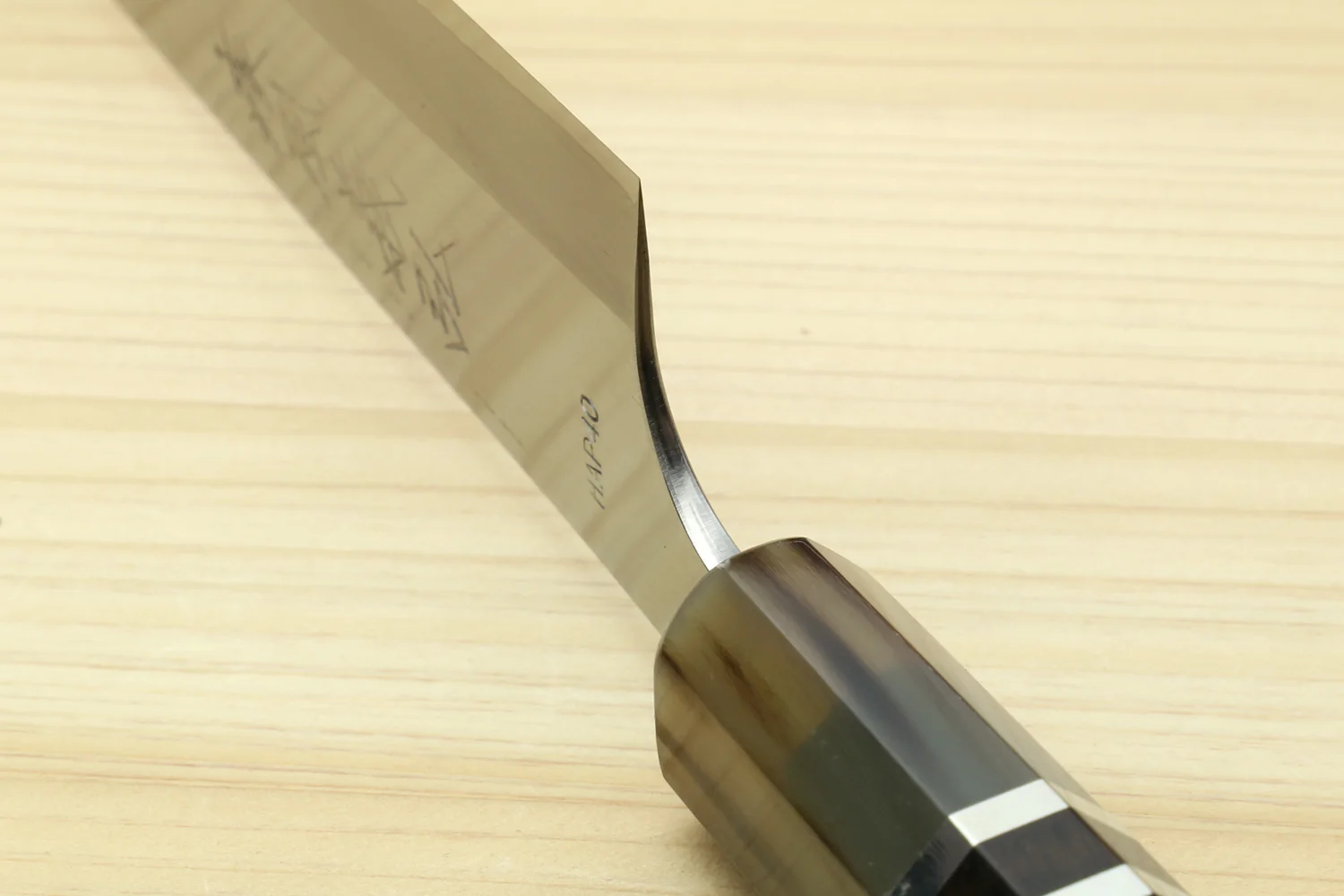 Yoshihiro High Speed Steel HAP40 Petty Multipurpose Chef Knife with Triple Ring Handle - Image 6