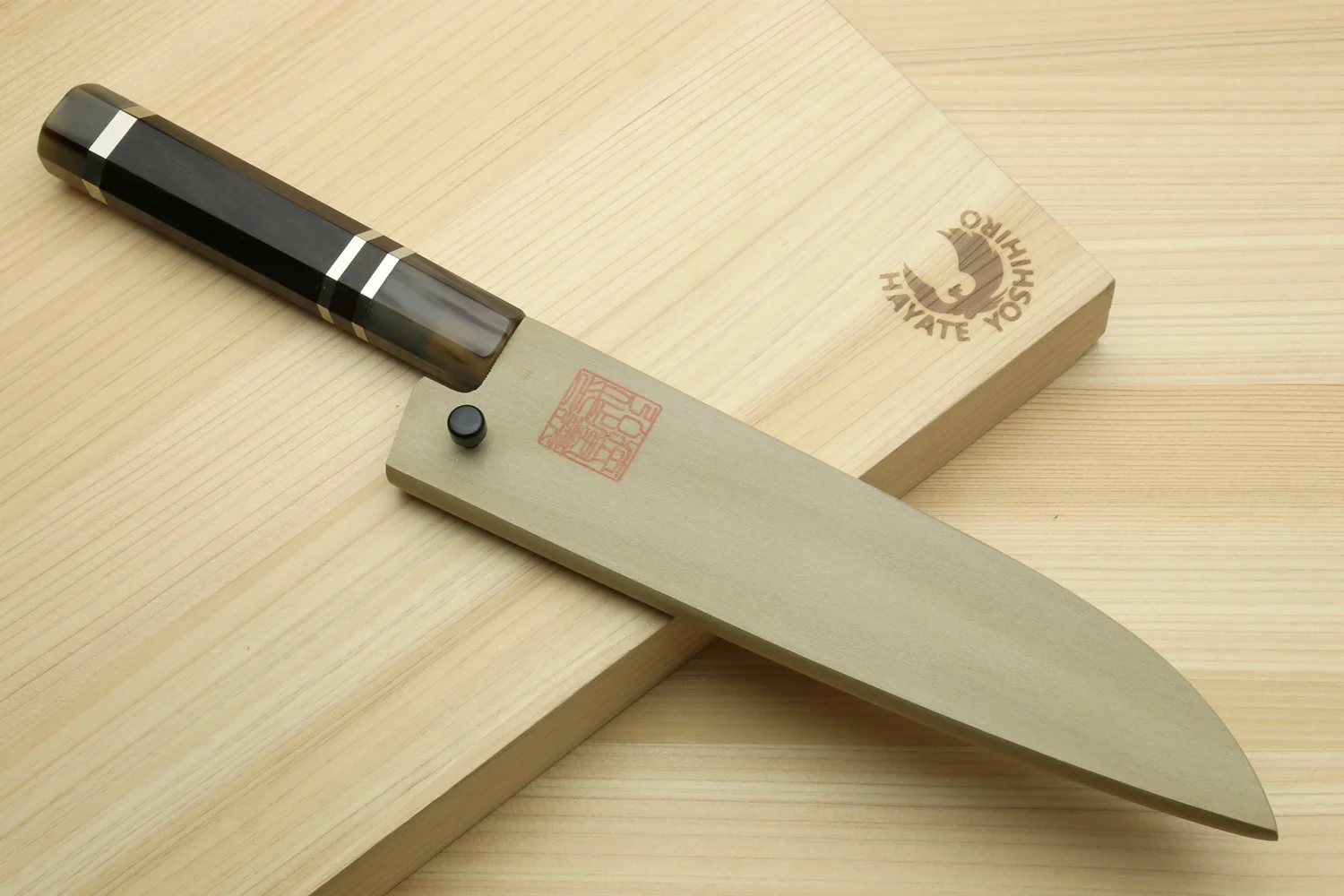 Yoshihiro High Speed Steel HAP40 Petty Multipurpose Chef Knife with Triple Ring Handle - Image 8