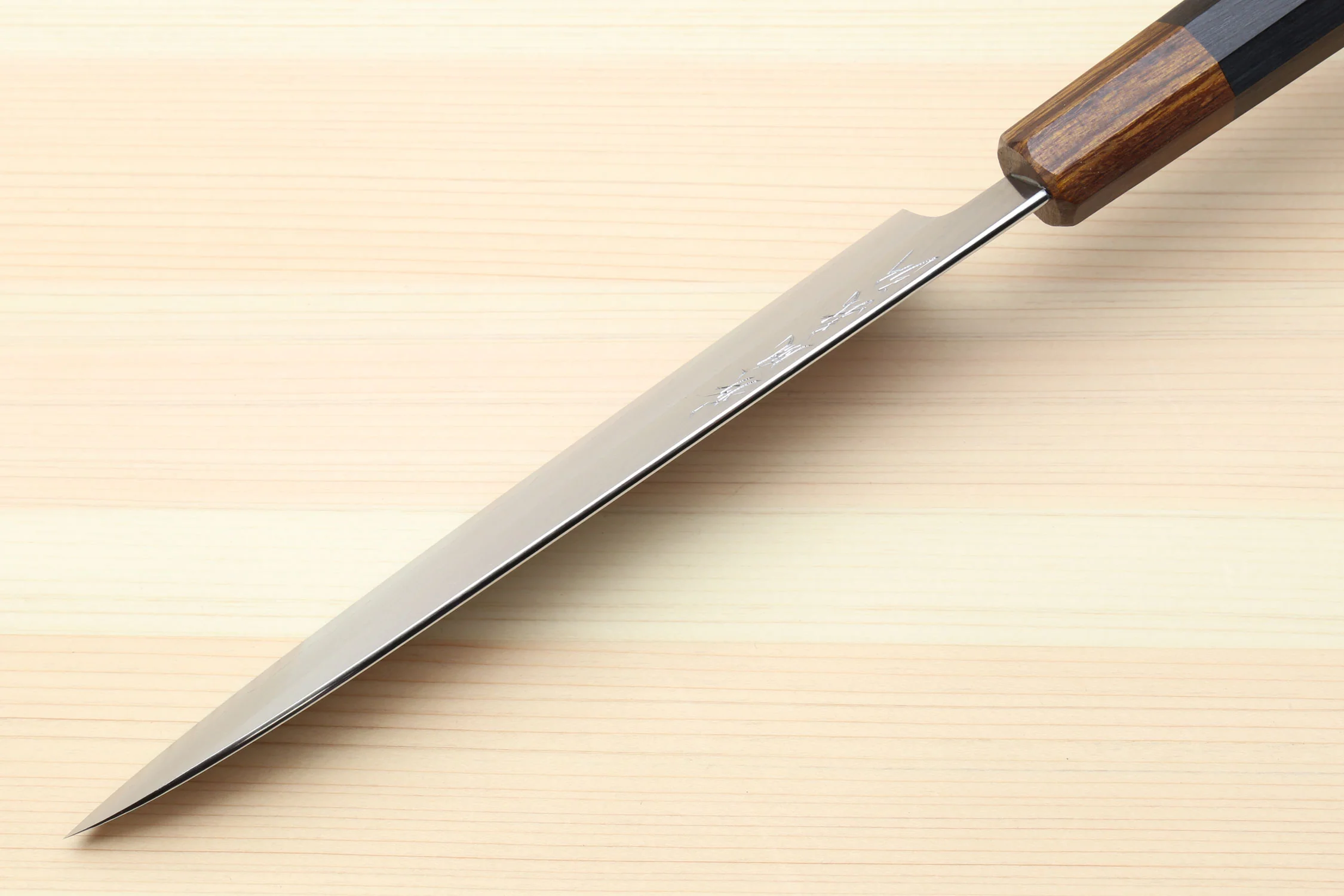 Yoshihiro Hiryu Ginsan High Carbon Stainless Steel Petty Utility Knife Ebony Handle with Nuri Saya Cover - Image 4