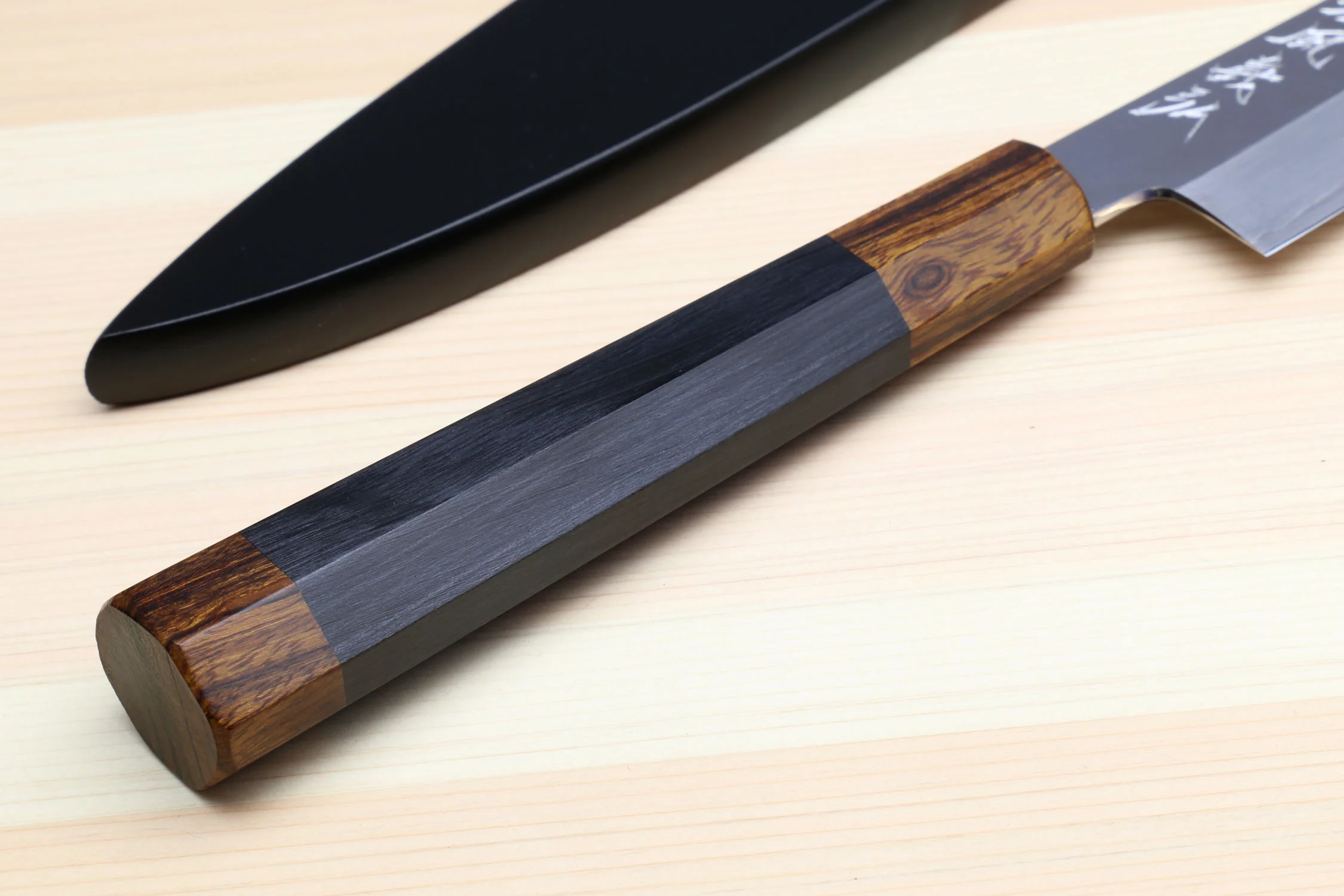 Yoshihiro Hiryu Ginsan High Carbon Stainless Steel Petty Utility Knife Ebony Handle with Nuri Saya Cover - Image 6