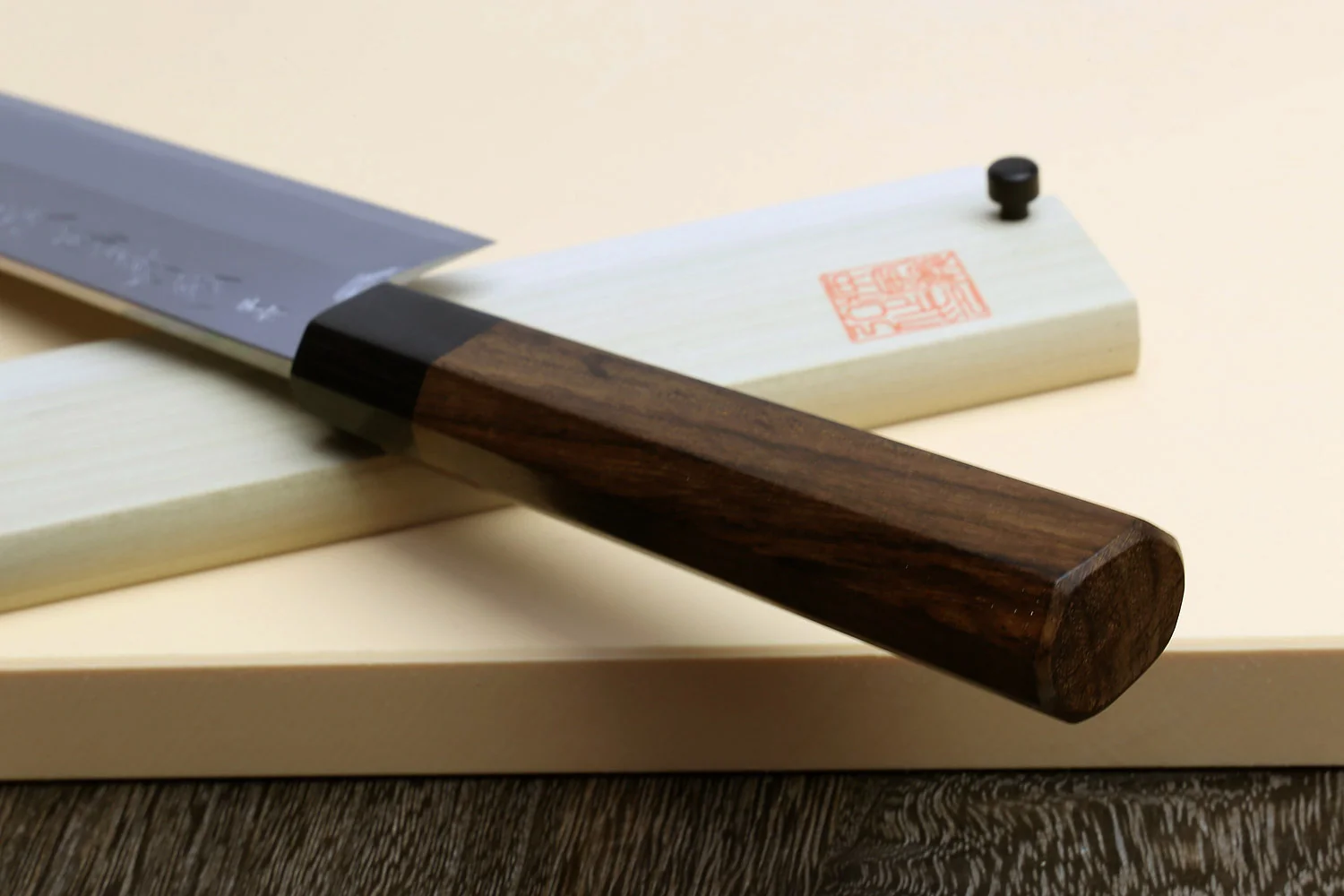 Yoshihiro Hongasumi Blue Steel Edo Usuba Traditional Japanese Vegetable Chopping Chef Knife, Rosewood Handle - Image 3