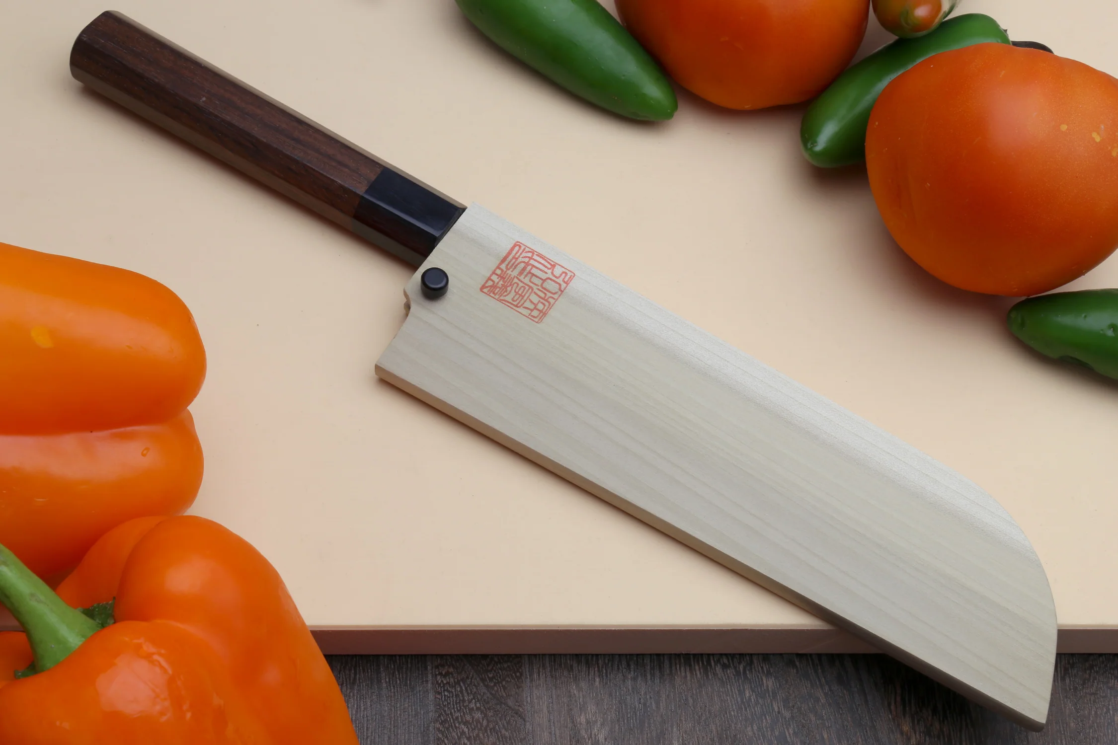 Yoshihiro Hongasumi Blue Steel Kama Usuba Traditional Japanese Vegetable Chopping Chef Knife, Rosewood Handle - Image 3