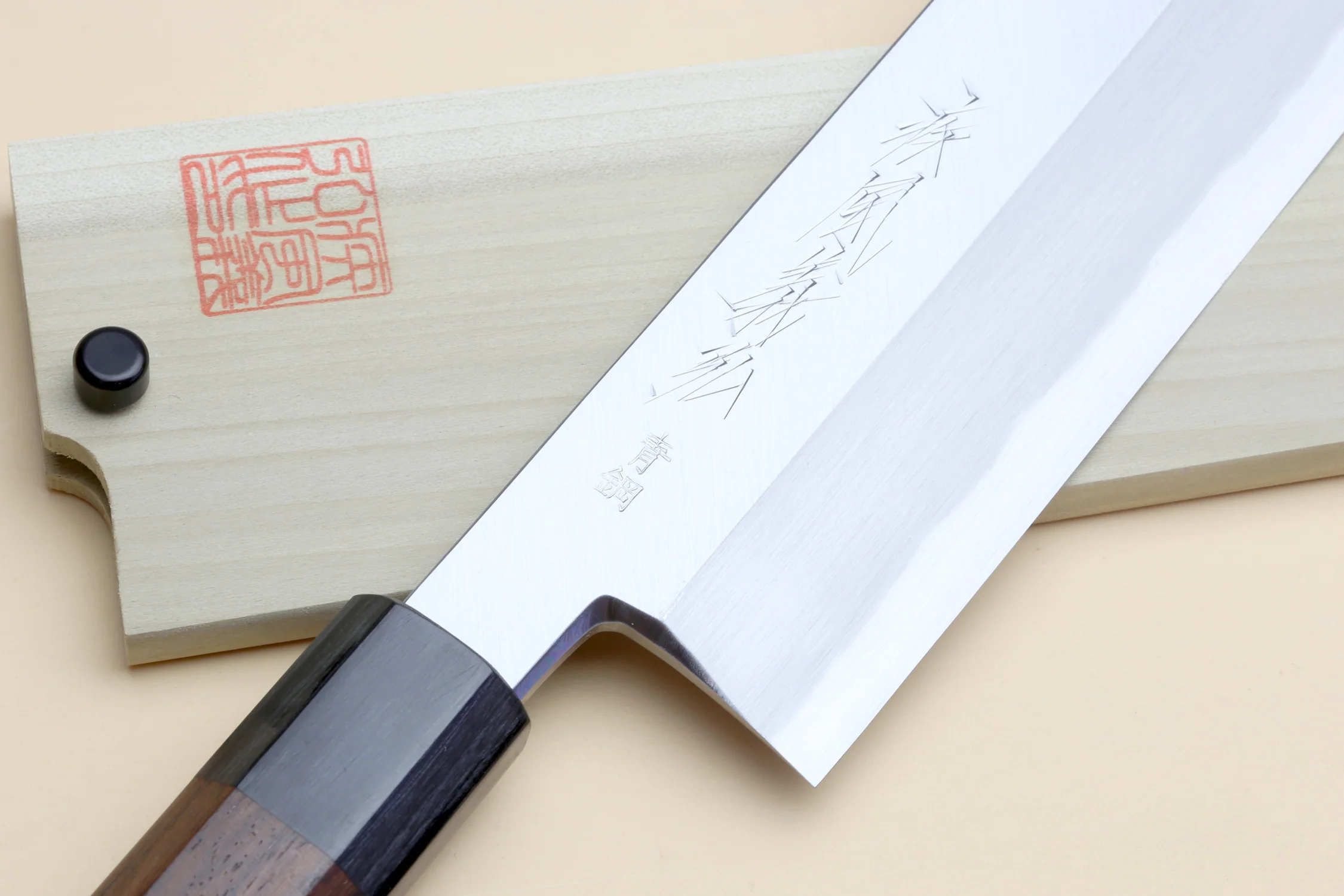 Yoshihiro Hongasumi Blue Steel Kama Usuba Traditional Japanese Vegetable Chopping Chef Knife, Rosewood Handle - Image 8