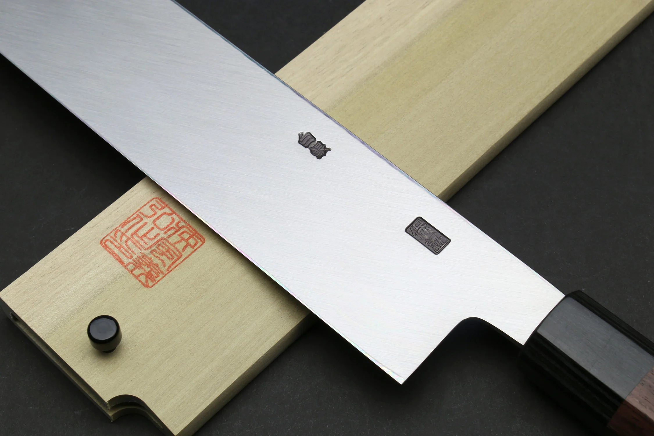 Yoshihiro Hongasumi Ginsan (Hakugin) High Carbon Stain Resistant Edo Usuba Traditional Japanese Vegetable Chopping Chef Knife Shitan Handle - Image 4