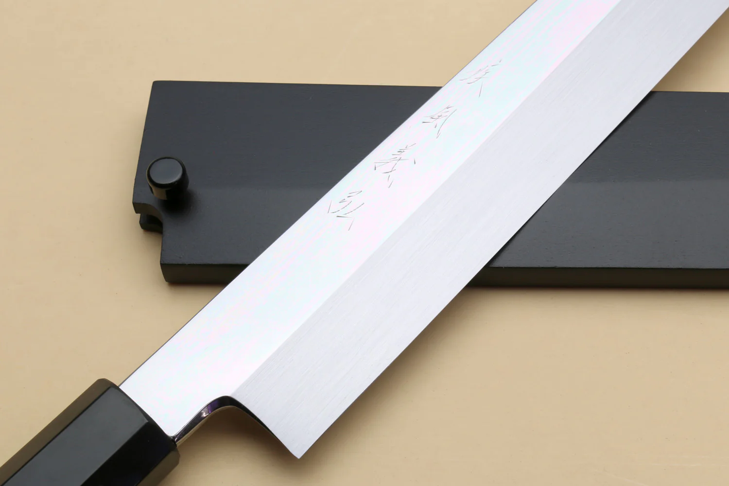Yoshihiro Honyaki White Steel Mirror-Finished Yanagi Ebony Handle - Image 4