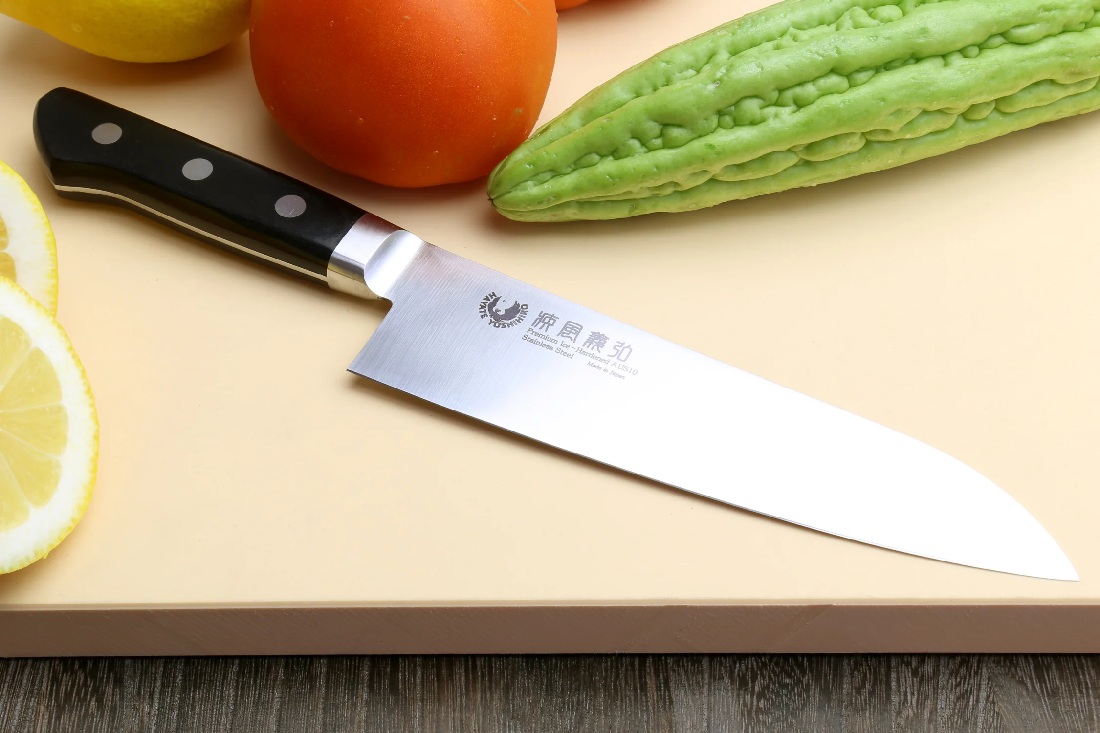 Yoshihiro Inox Stain-resistant Aus-10 Steel Ice Hardened Santoku - Image 3