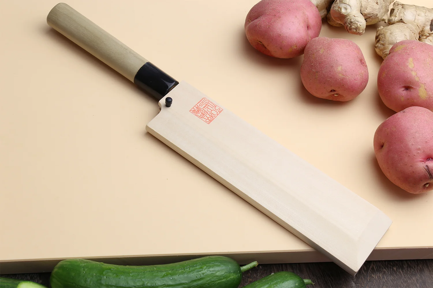 Yoshihiro Kasumi White Steel Edo Usuba Traditional Japanese Vegetable Chopping Chef Knife, Magnolia Handle - Image 5