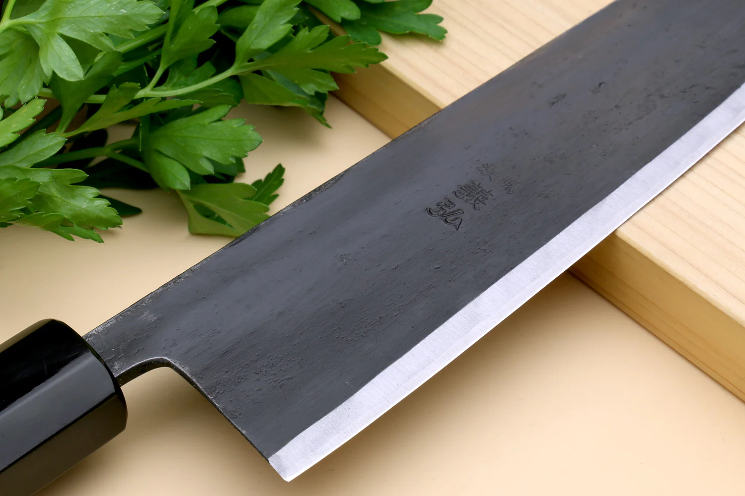 Yoshihiro Kurouchi High Carbon White Steel #2 Gyuto Japanese Chefs Knife with Camphor Handle - Image 3