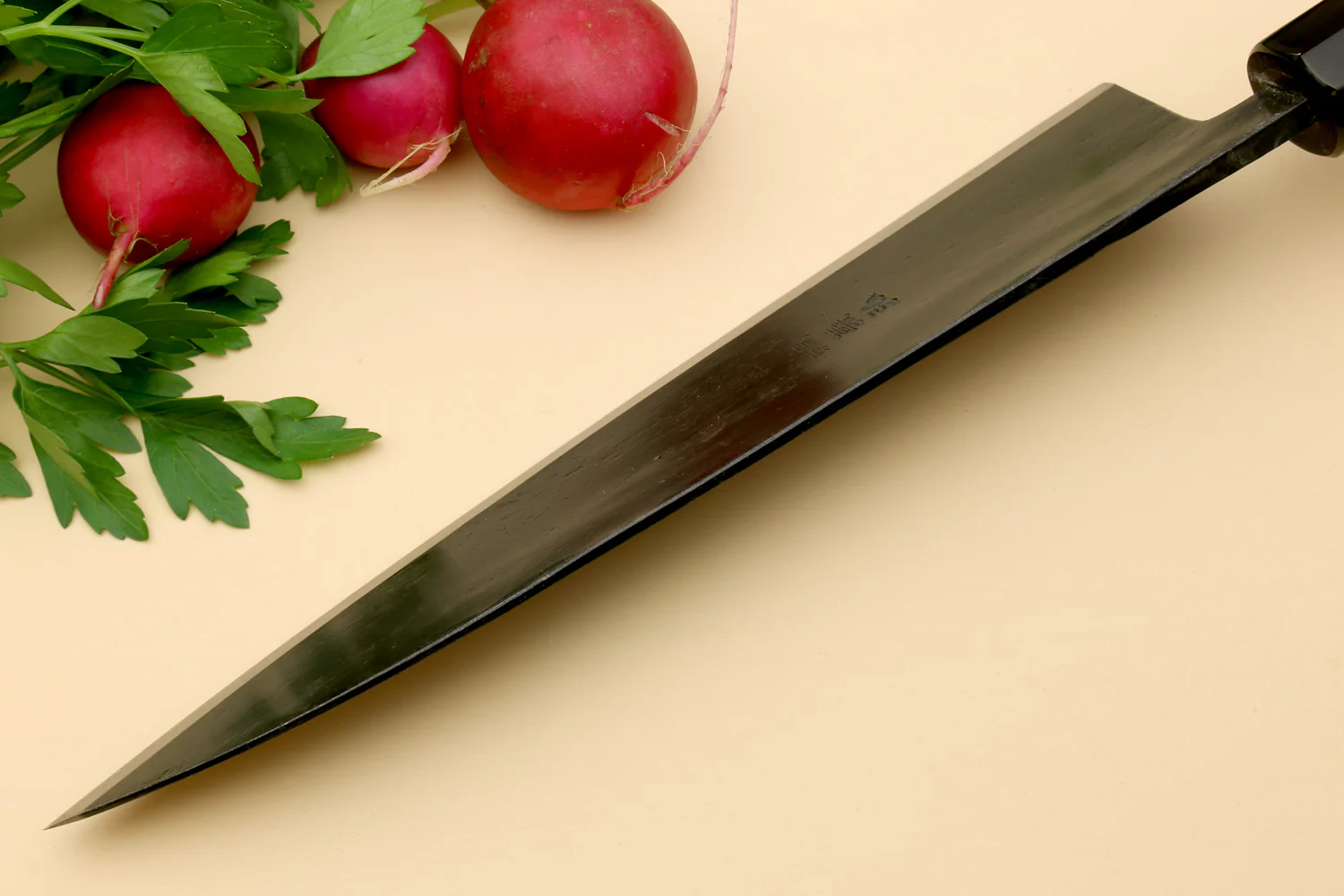 Yoshihiro Kurouchi High Carbon White Steel #2 Gyuto Japanese Chefs Knife with Camphor Handle - Image 6