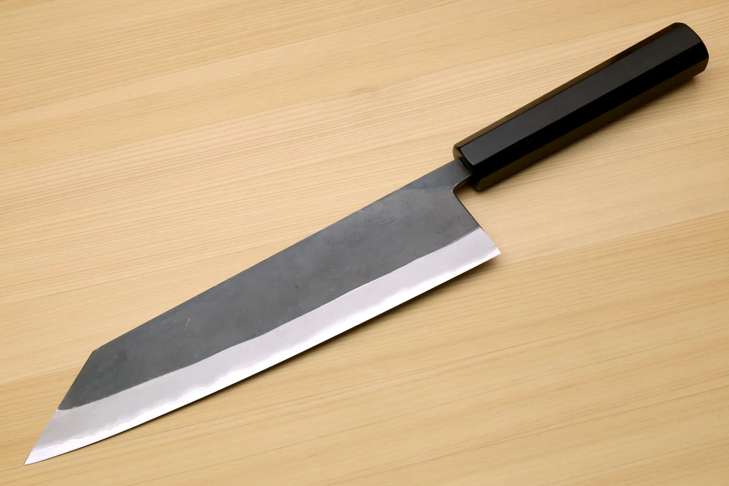 Yoshihiro Kurouchi Black-Forged Blue Steel Stainless Clad Kiritsuke Chef Knife Ebony wood Handle - Image 3