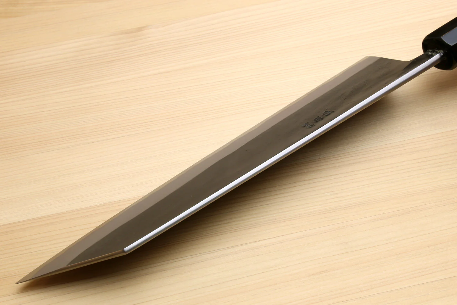 Yoshihiro Kurouchi Black-Forged Blue Steel Stainless Clad Kiritsuke Chef Knife Ebony wood Handle - Image 6