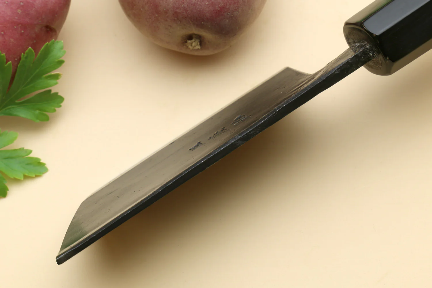 Yoshihiro Kurouchi High Carbon White Steel #2 Paring Japanese Knife with Camphor Handle - Image 7