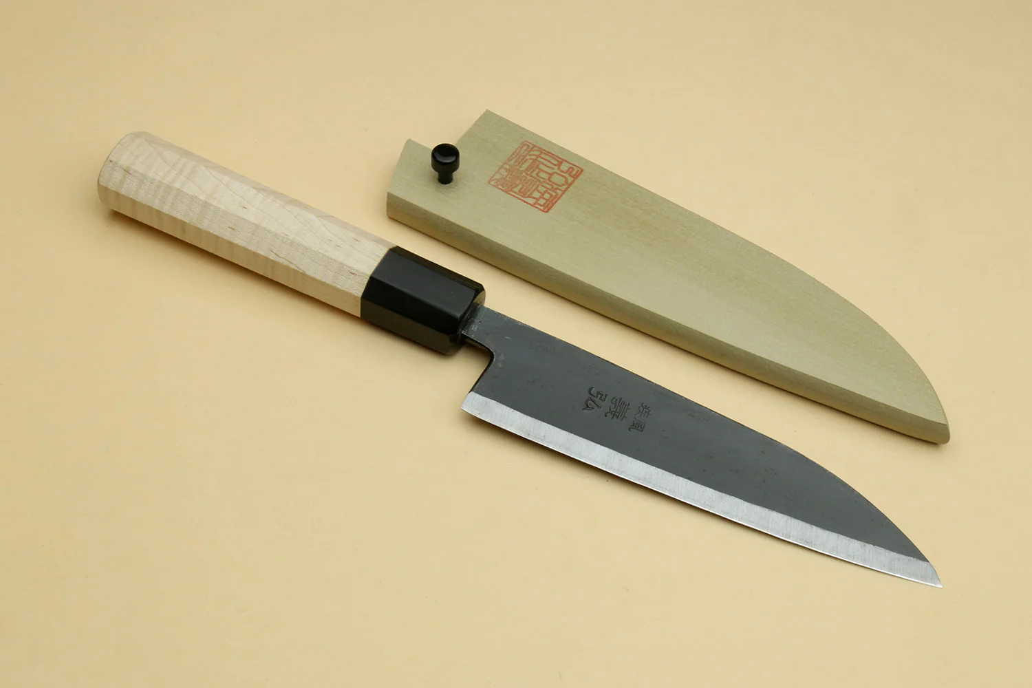 Yoshihiro Kurouchi High Carbon White Steel #2 Petty Utility Japanese Knife with Camphor Handle - Image 8