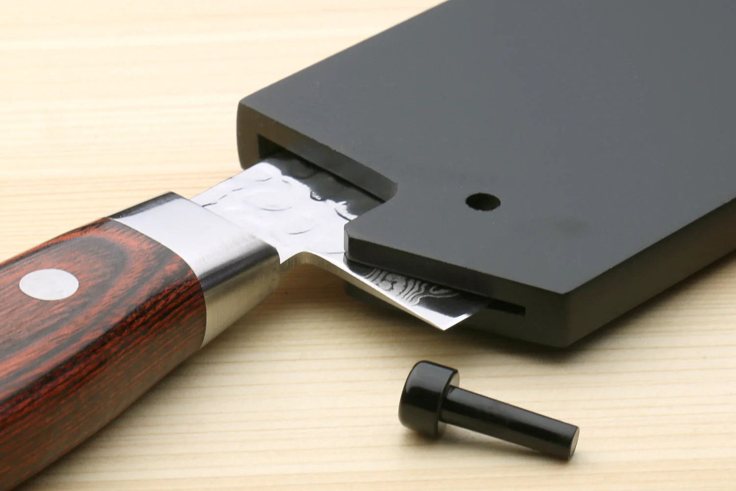 Yoshihiro Lacquered Magnolia Wooden Blade Protector Saya Cover for Santoku - Image 5