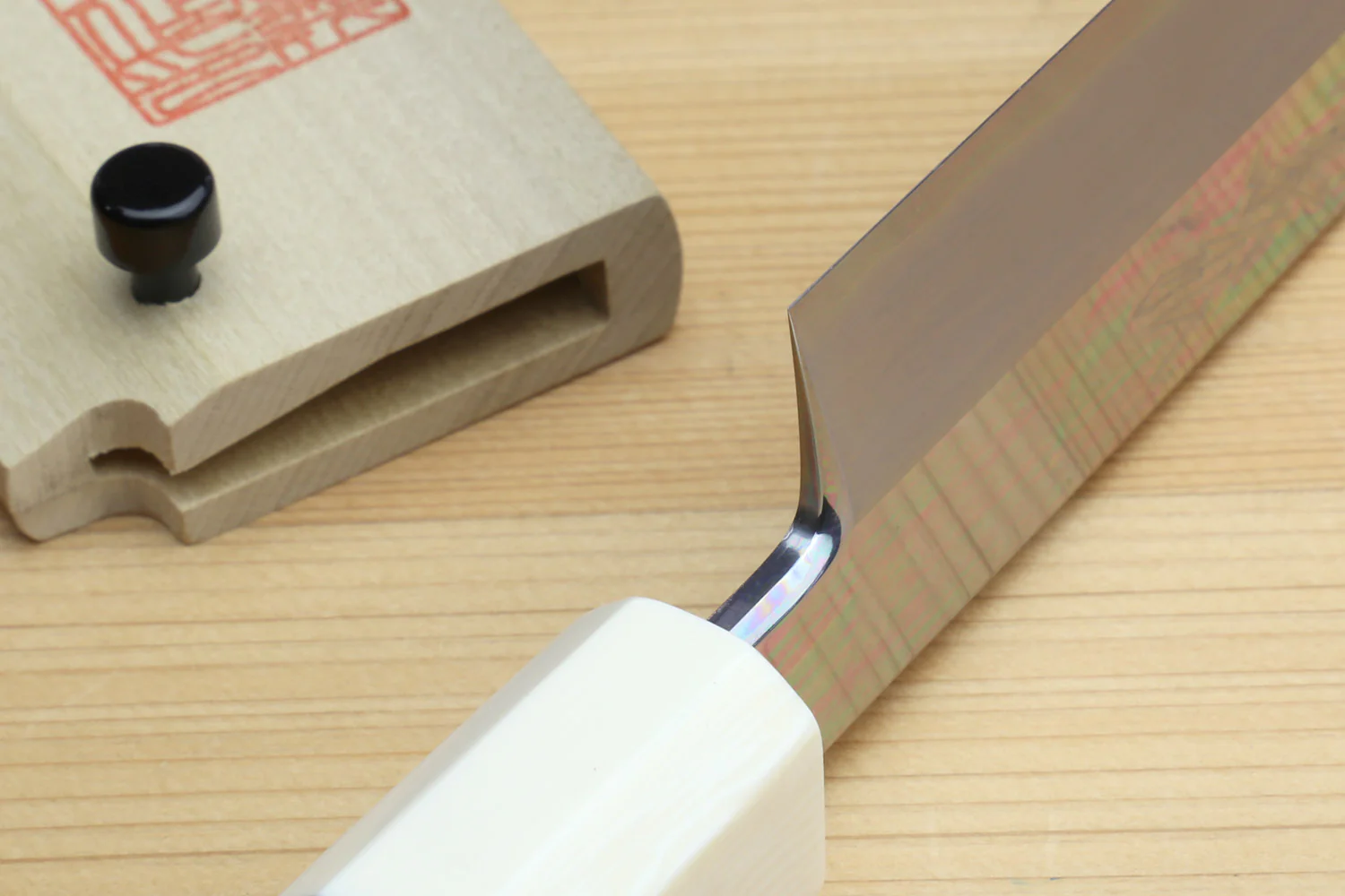 Yoshihiro Left-Handed Ginsan Mirror Polished Stain Resistant Steel Yanagi Sushi Sashimi Japanese Knife Octagonal Handle with Alternative Ivory Bolster - Image 5