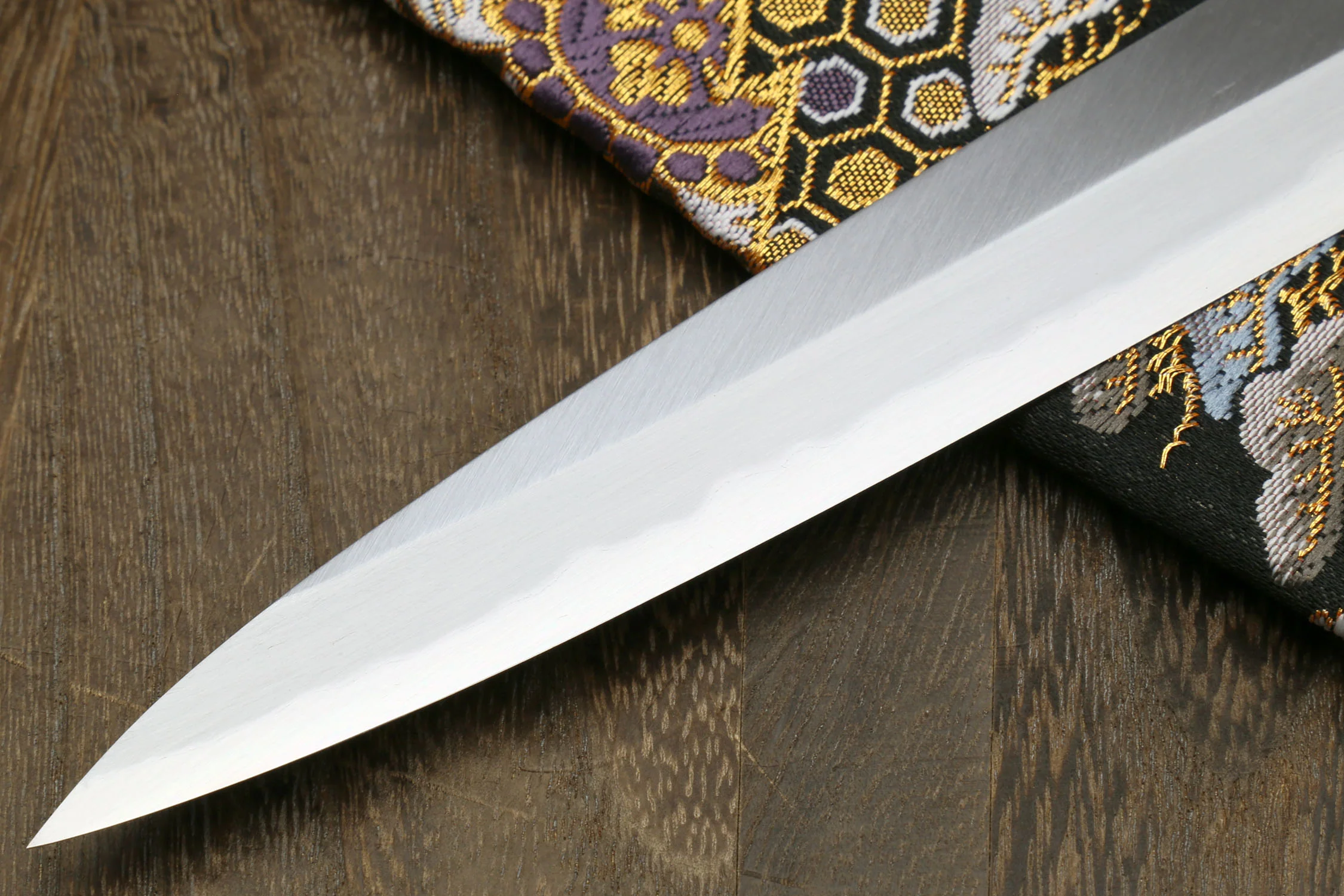 Yoshihiro Left Handed Kasumi White Steel Yanagi Sushi Sashimi Japanese Knife Shitan Handle - Image 5