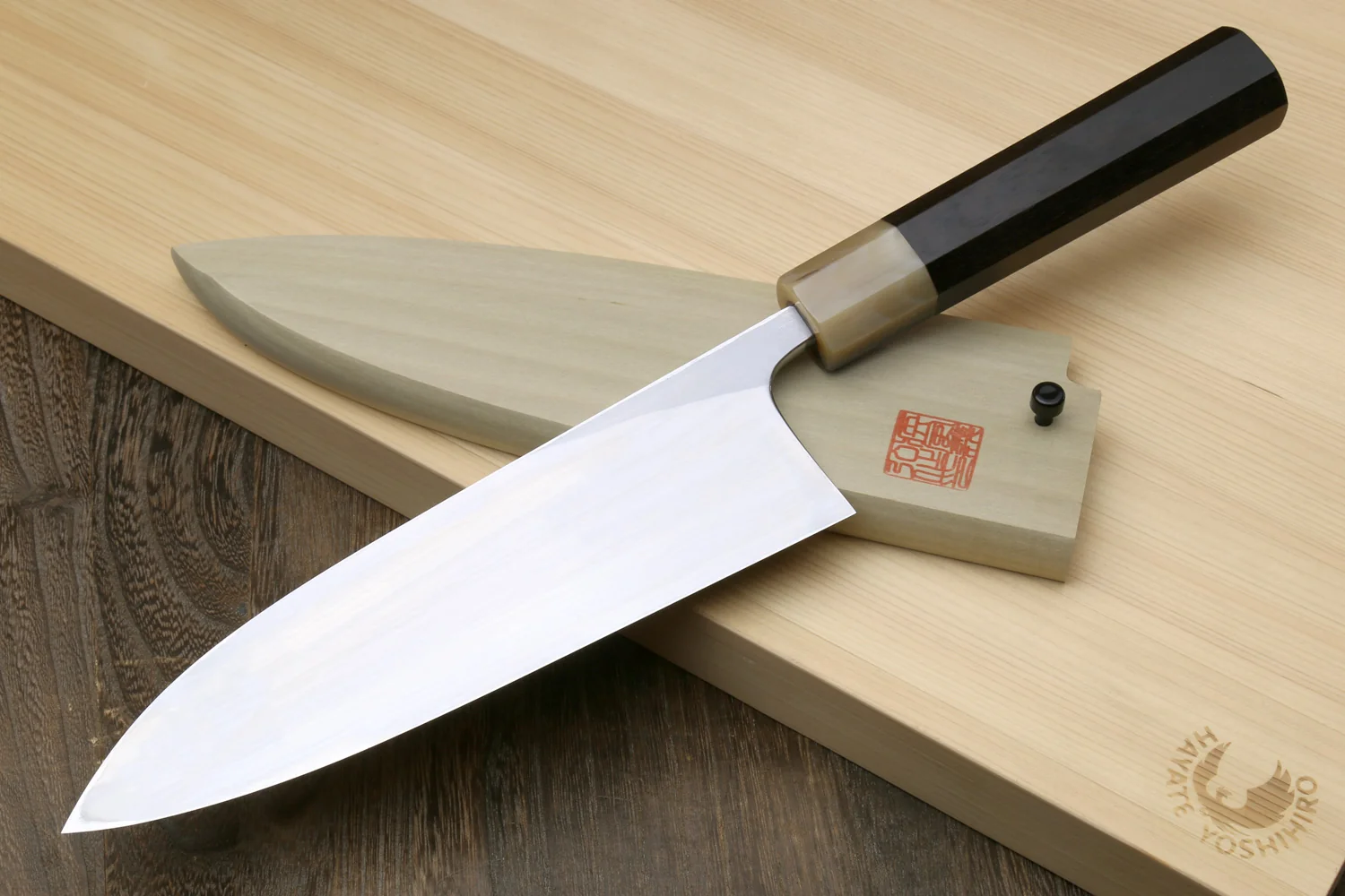 Yoshihiro Masashi Hongasumi White Steel Deba Fish Fillet Chef Knife with Ebony Handle - Image 2