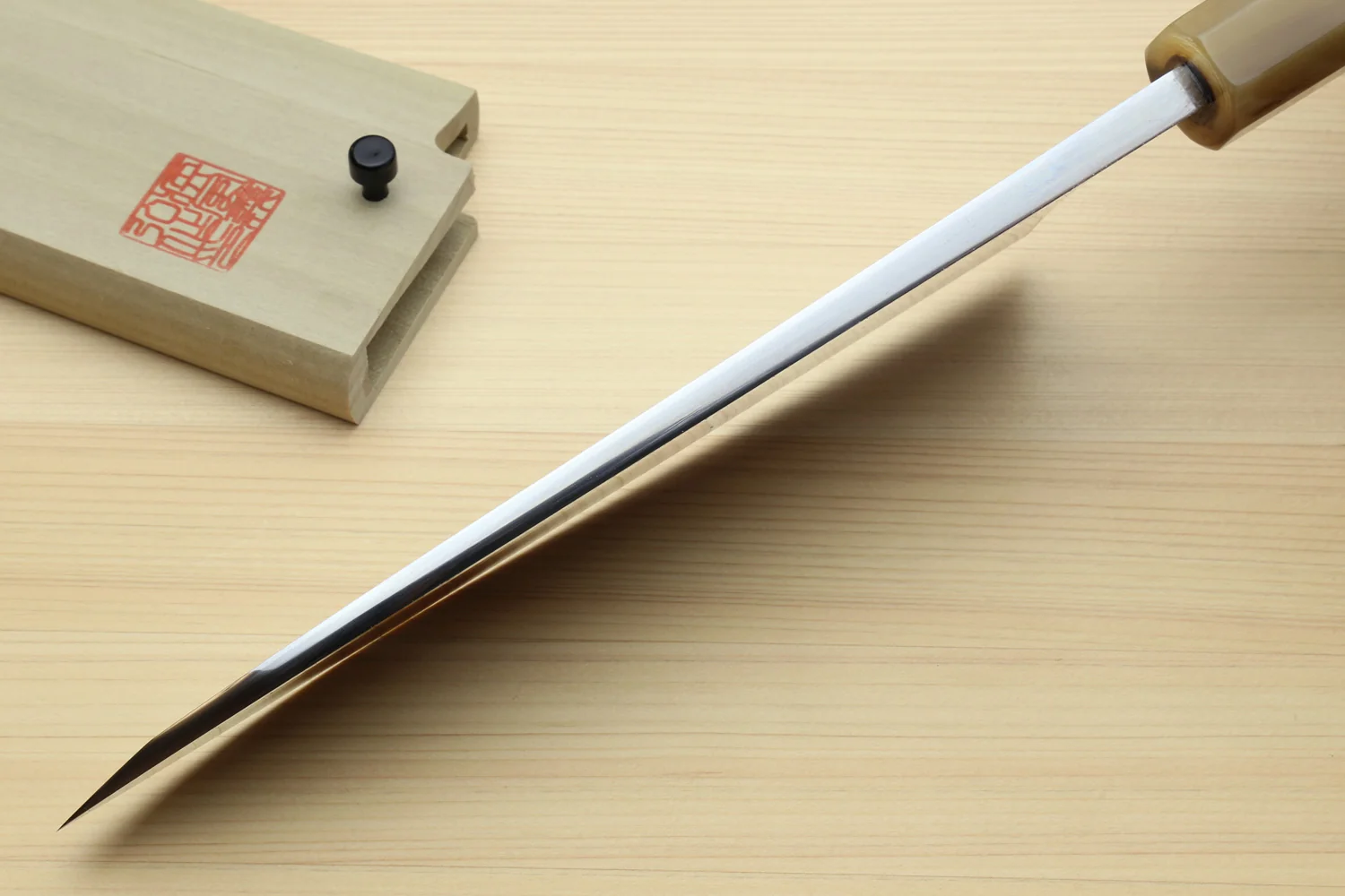 Yoshihiro Masashi Hongasumi White Steel Deba Fish Fillet Chef Knife with Ebony Handle - Image 6