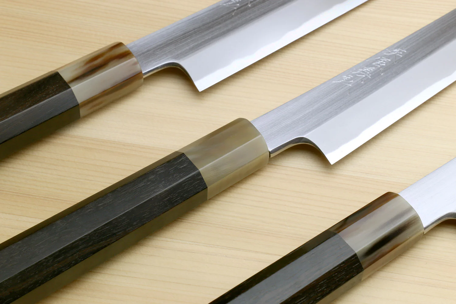 Yoshihiro Masashi Hongasumi White Steel Sakimaru Takobiki Sushi Sashimi Japanese Knife Ebony Handle - Image 7