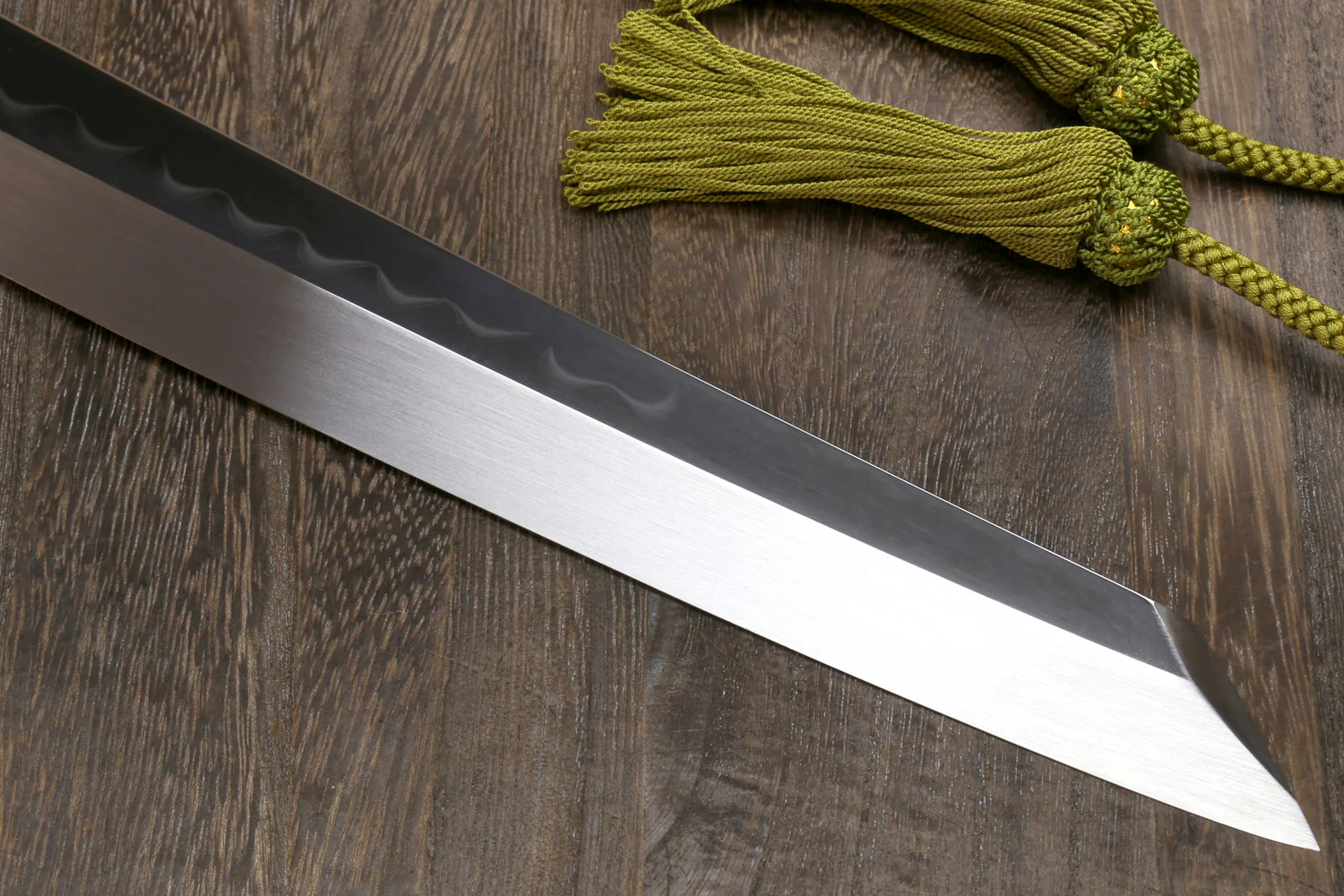 Yoshihiro Mizu Honyaki White Steel Mirror-Finished Namiukashi Yanagi Kiritsuke Sushi Sashimi Japanese Knife with Double Nickel Silver Ring Corian Ebony Handle - Image 6