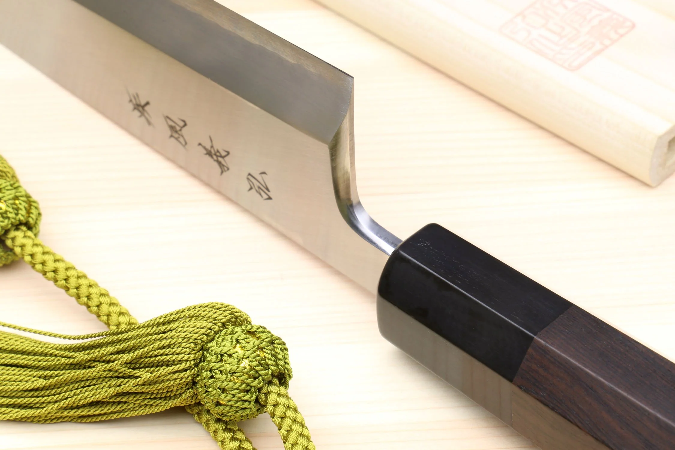 Yoshihiro Mizu Yaki Ginsan Semi-Stainless Mioroshi Japanese Fish Filet Knife Ebony Handle - Image 7