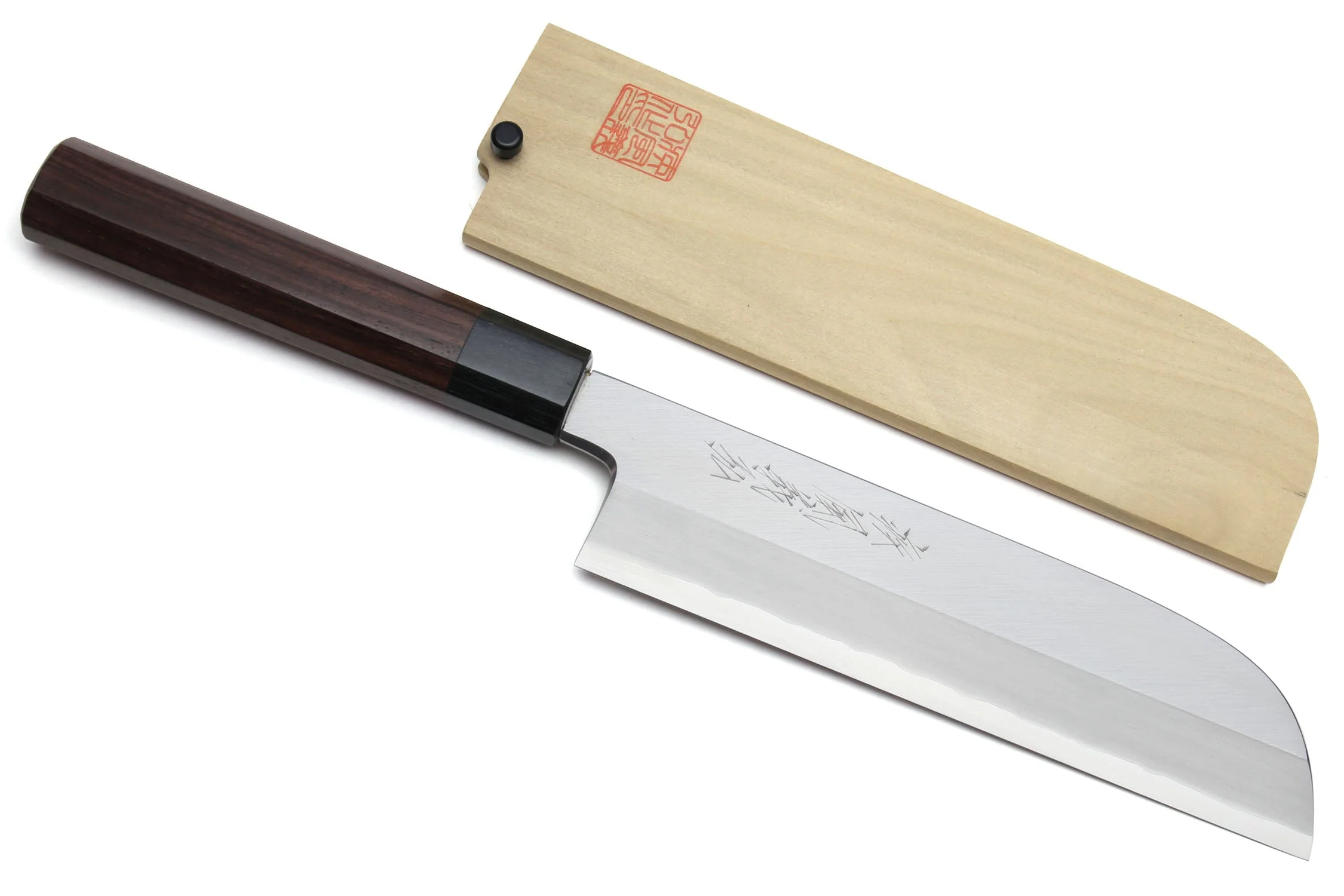 Yoshihiro Hongasumi Ginsan (Hakugin) High Carbon Stain Resistant Kama Usuba Traditional Japanese Vegetable Chopping Chef Knife Shitan Handle - Image 10