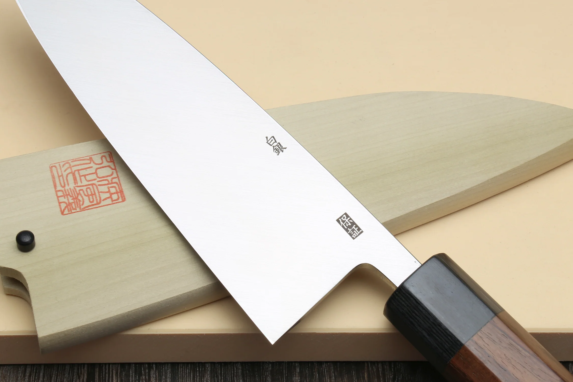 Yoshihiro Hongasumi Ginsan (hakugin) High Carbon Stain Resistant Deba Fish Fillet Knife Shitan Rosewood Handle Single Bolster - Image 7