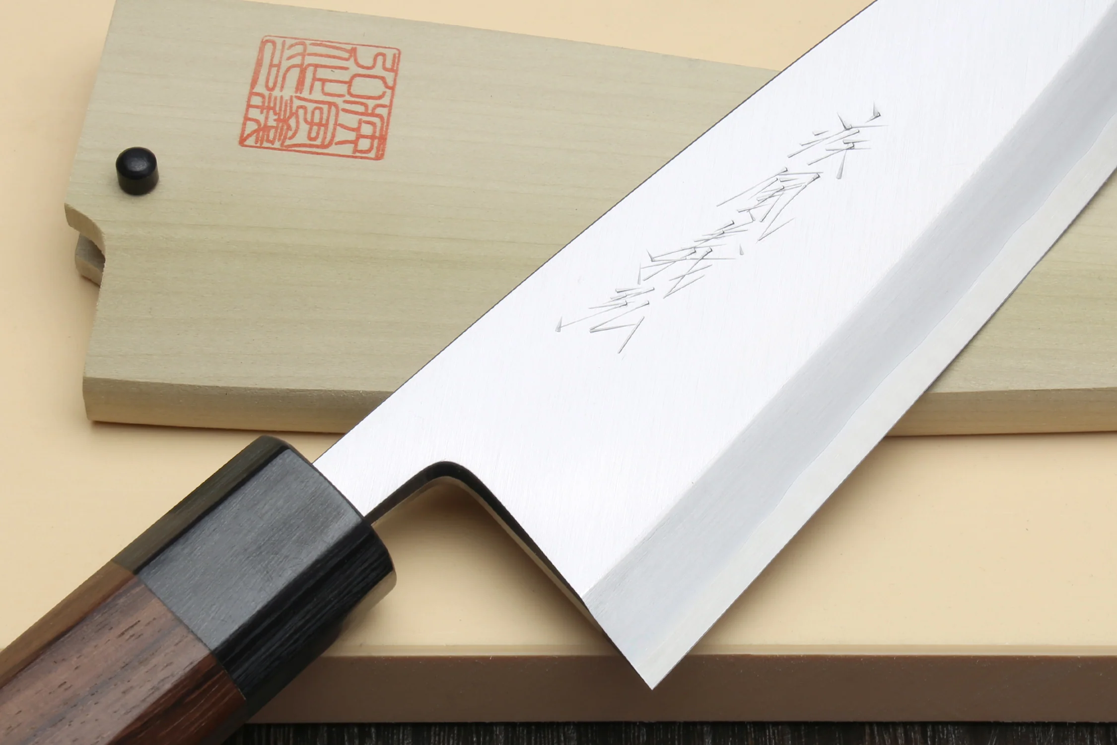 Yoshihiro Hongasumi Ginsan (hakugin) High Carbon Stain Resistant Deba Fish Fillet Knife Shitan Rosewood Handle Single Bolster - Image 8