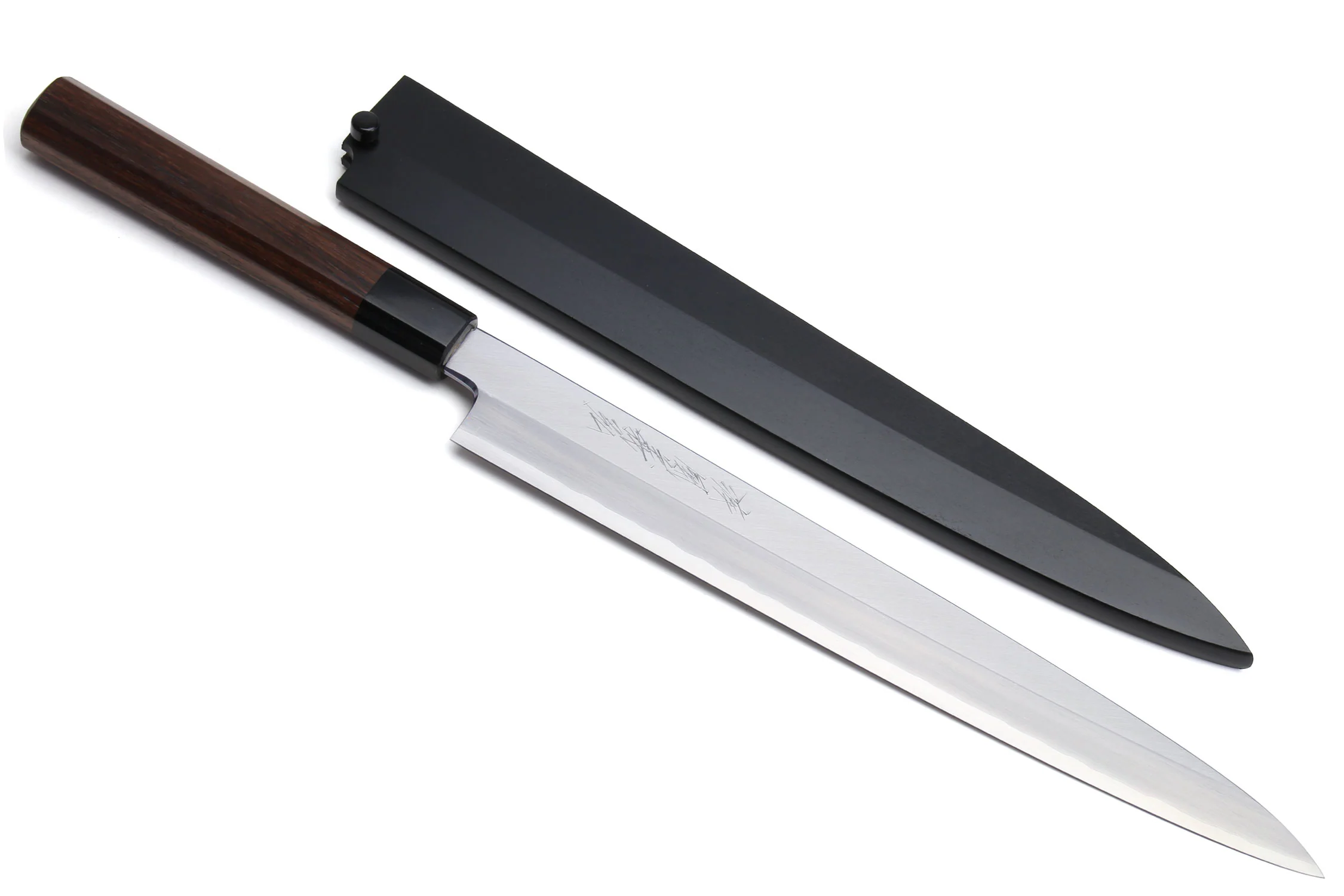 Yoshihiro Mizuyaki Hongasumi Ginsan High Carbon Stain Resistant Steel Yanagi Sushi Sashimi Japanese Knife Rosewood Handle - Image 10
