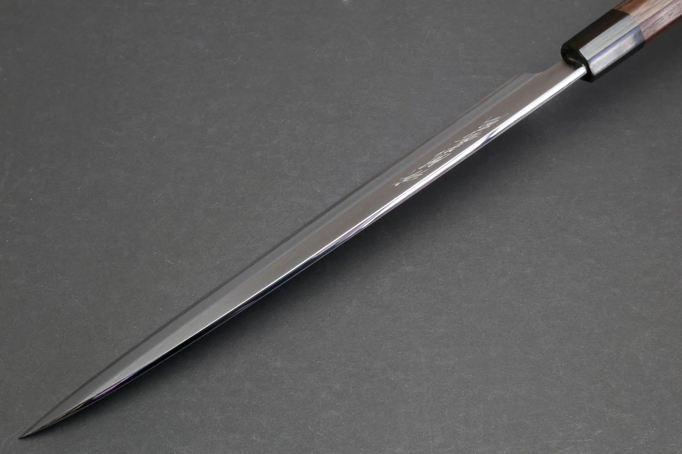 Yoshihiro Mizuyaki Hongasumi Ginsan High Carbon Stain Resistant Steel Yanagi Sushi Sashimi Japanese Knife Rosewood Handle - Image 6