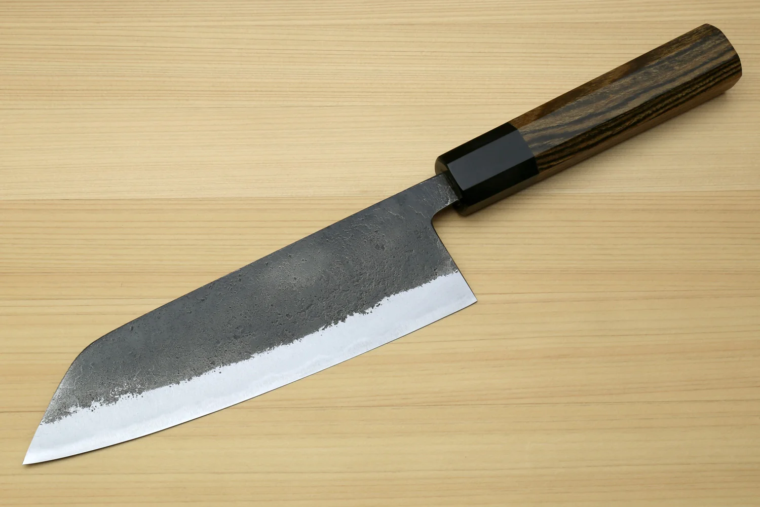 Yoshihiro Nashiji High Carbon White Steel #2 Japanese Bunka Chefs Knife with Cocobolo Wood Handle - Image 4