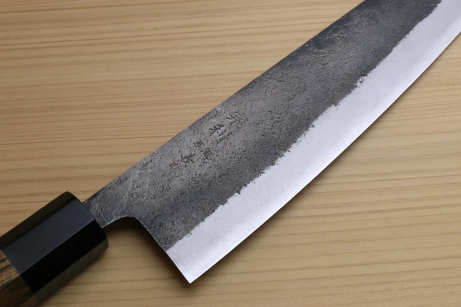 Yoshihiro Nashiji High Carbon White Steel #2 Japanese Gyuto Chefs Knife with Cocobolo Wood Handle - Image 3