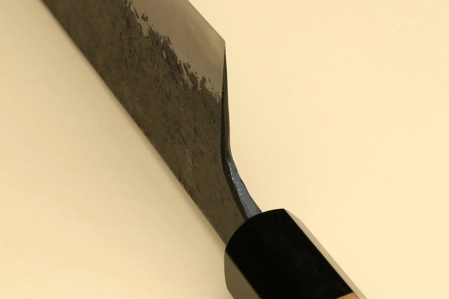 Yoshihiro Nashiji High Carbon White Steel MAZAKI Nakiri Japanese Vegetable Knife with Camphor Handle - Image 7